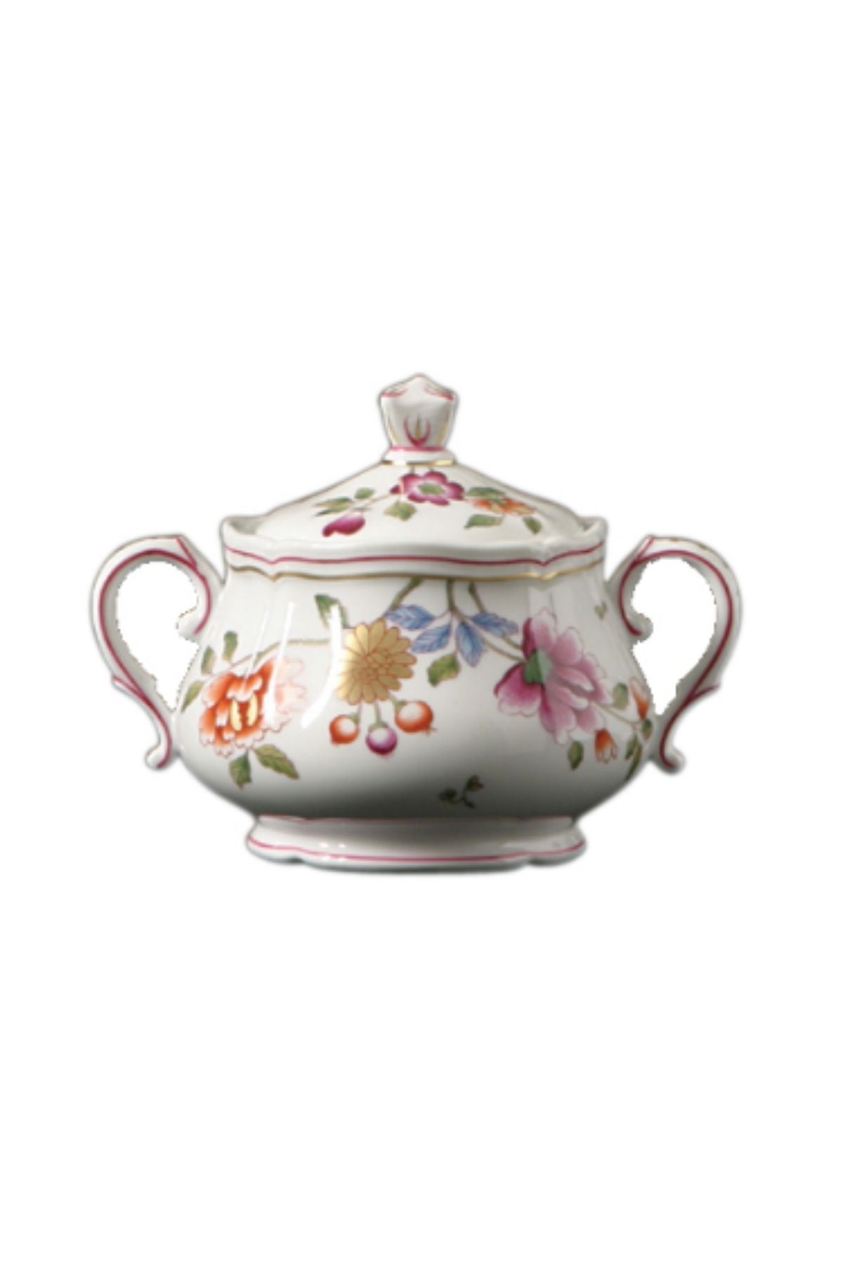 Flatware inspired by flowers in the European 1750 “La Primavera” decoupage with the flowers like Japanese and Chinese Imperial Kimono decorations.