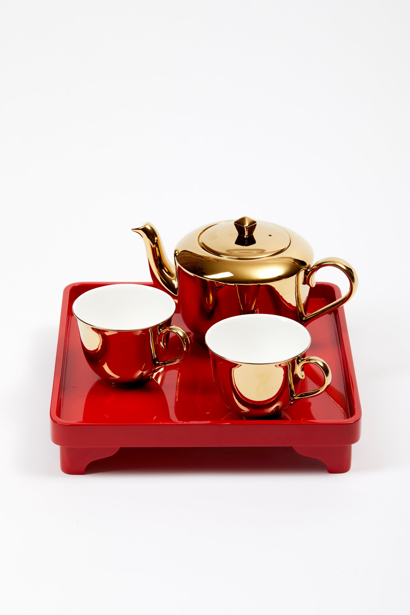 Gilded bone china tea service.