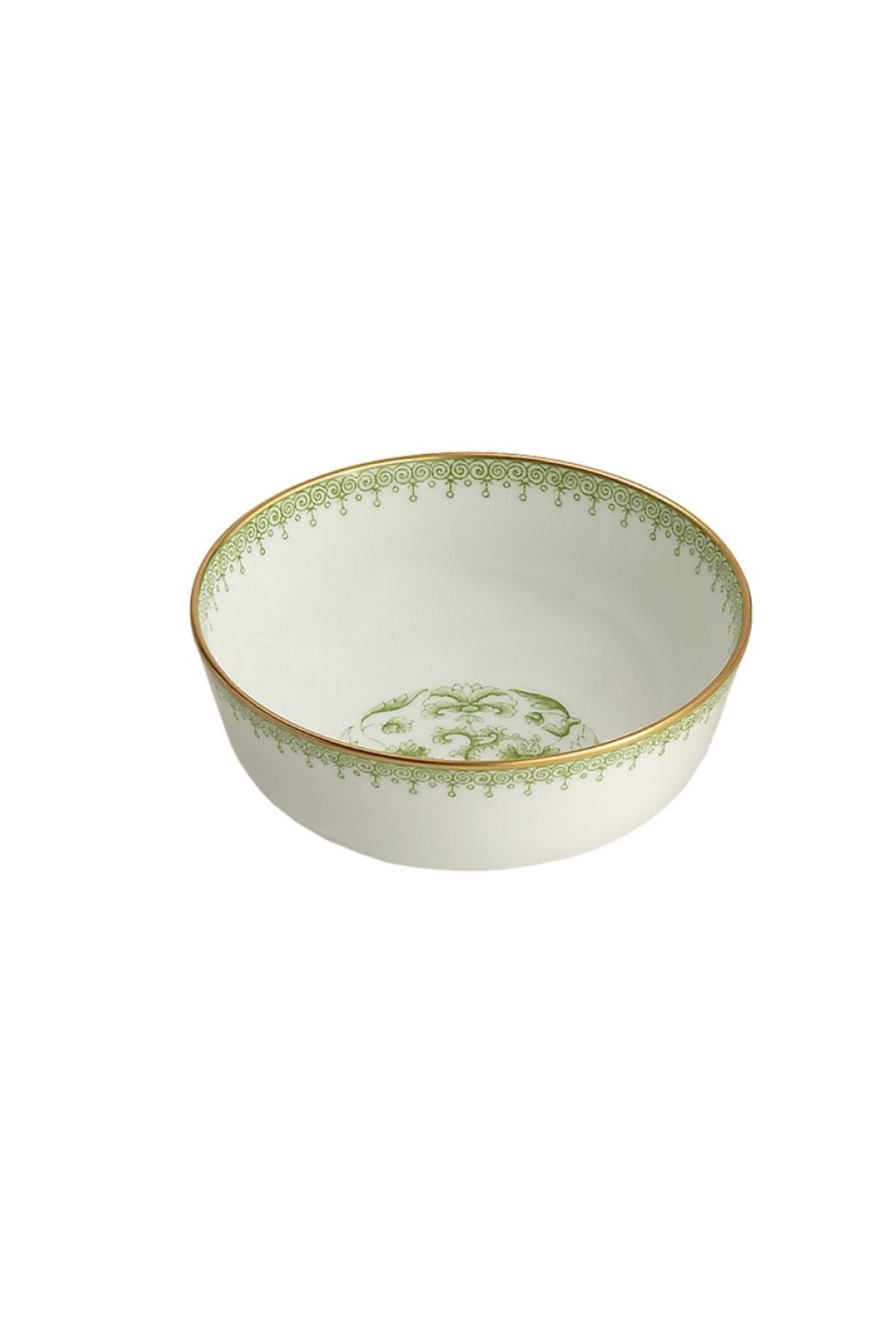 Dinner set with original cobalt based Blue Lace teardrop apple green border.