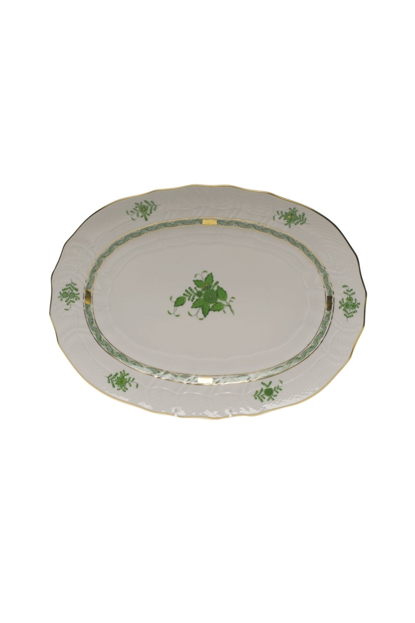 Chinese Bouquet is one of Herend’s most popular Oriental designs from the 1930s. Each piece is hand painted on white porcelain including 24k accents.