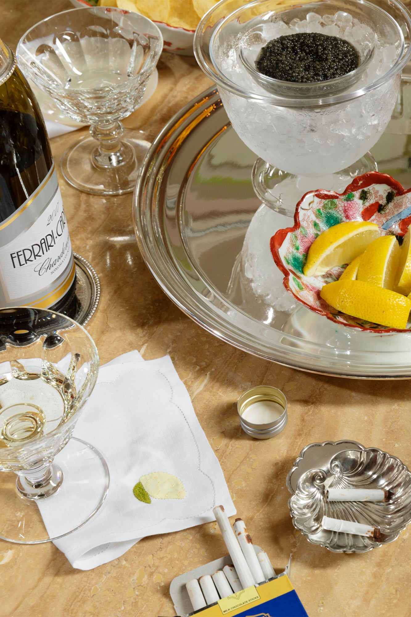 Crystal Champagne Coupe. The Caton glasses from Saint-Louis date back to 1877.