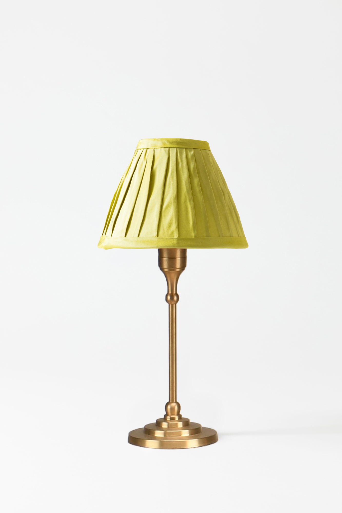 CHARTREUSE SILK TABLE LAMP SHADE.