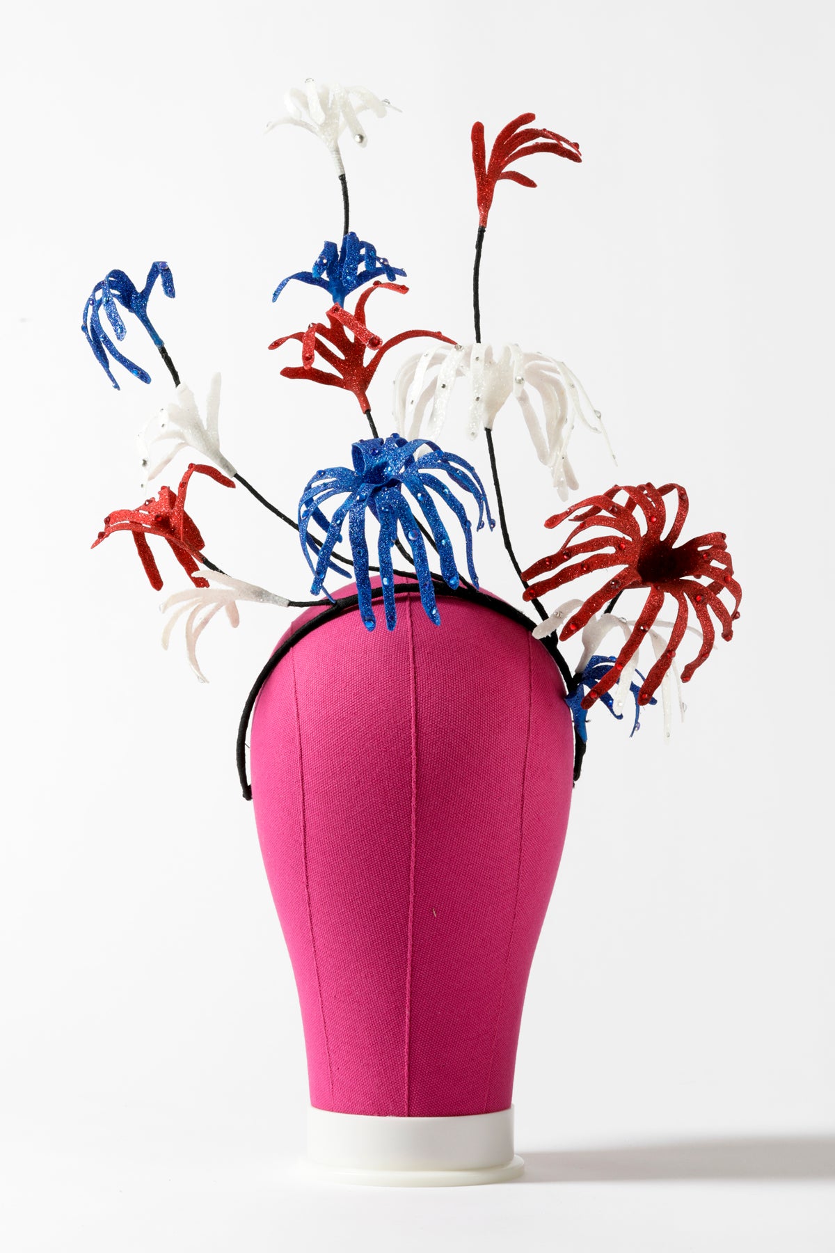 Red, white and Blue firework headband. Perfect for the Fourth of July.