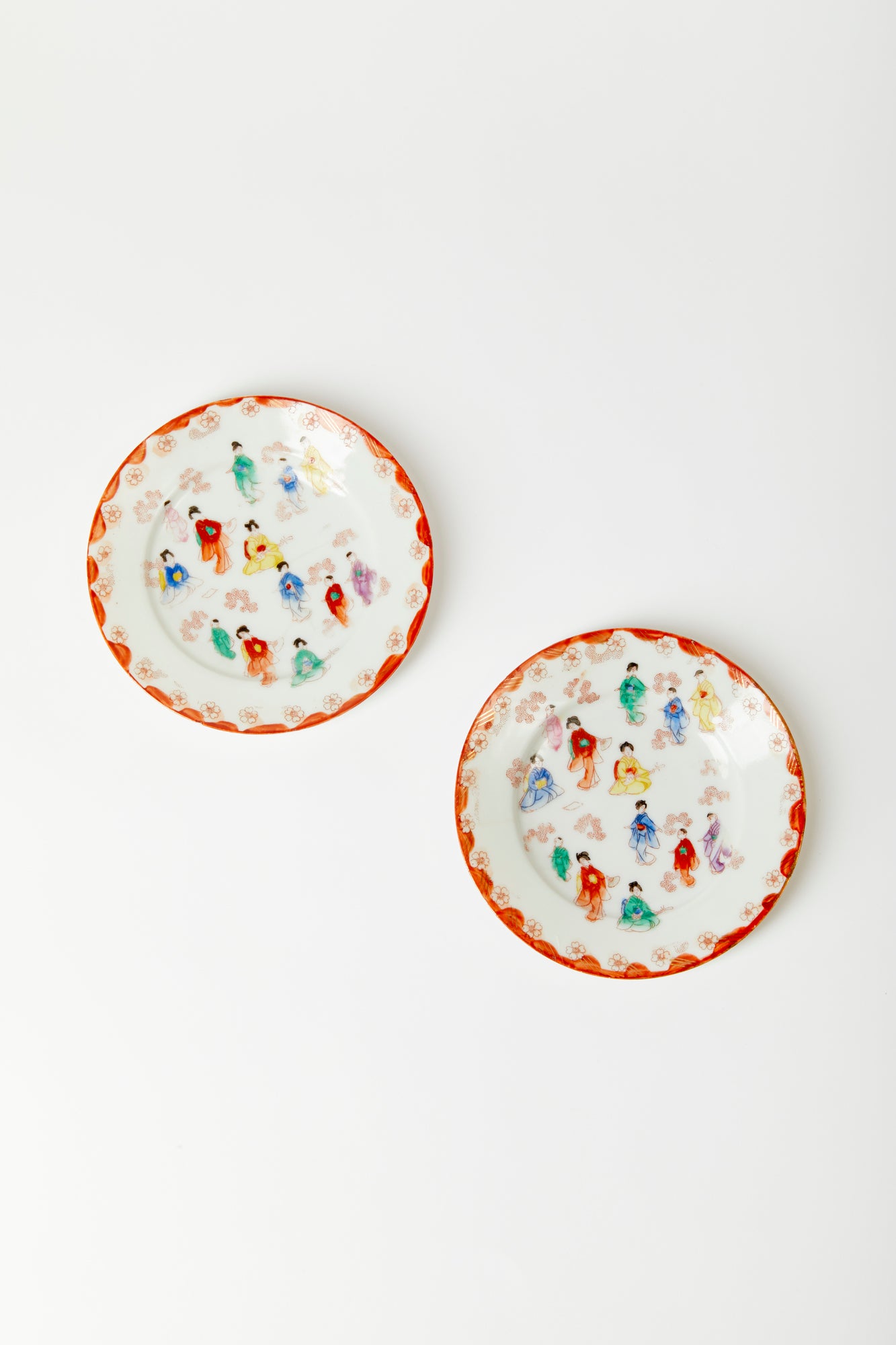 SET OF 2 VINTAGE GEISHA DESSERT PLATES