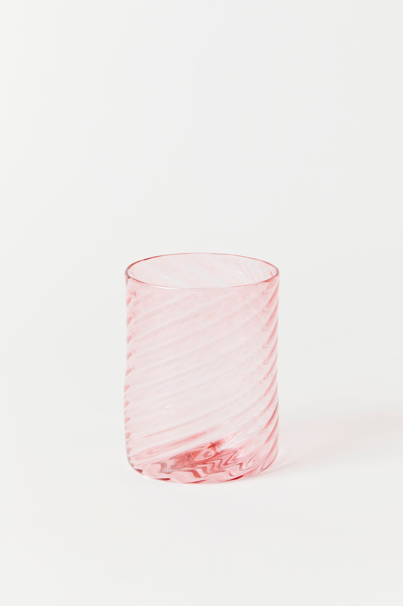 Twisted glass tumbler handblown by Tracy Glover.