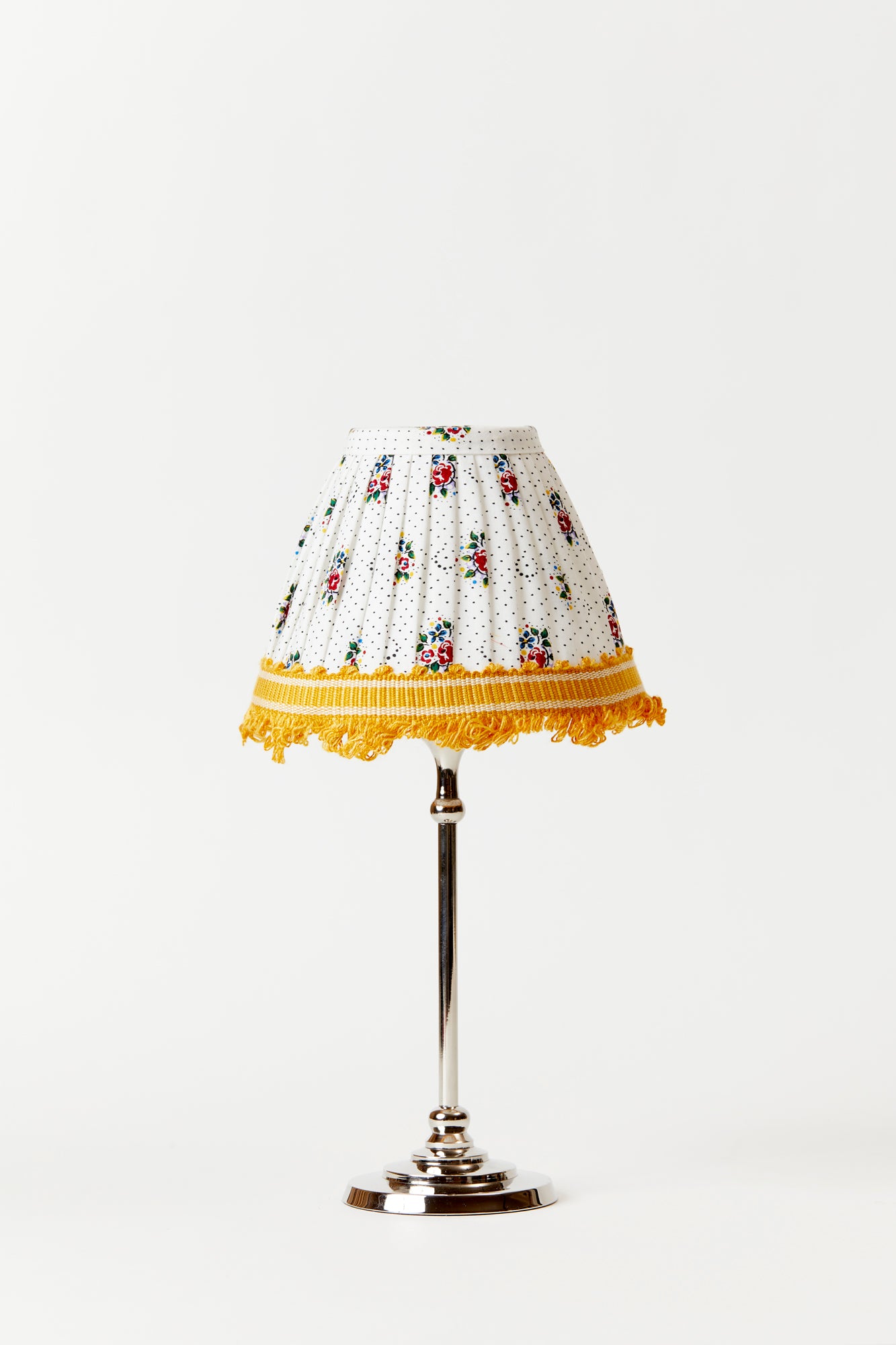 Marvelous hand-pleated shade in fabric by Les Olivades.