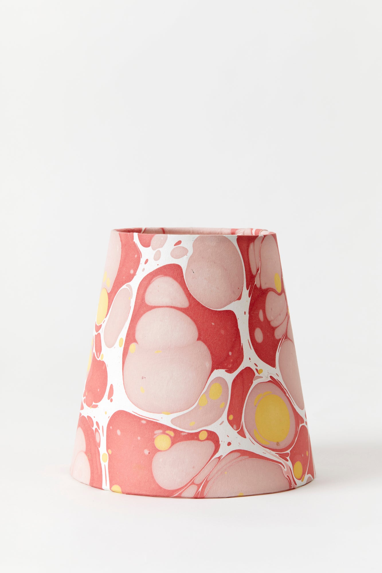Hand marbled chandelier shades.