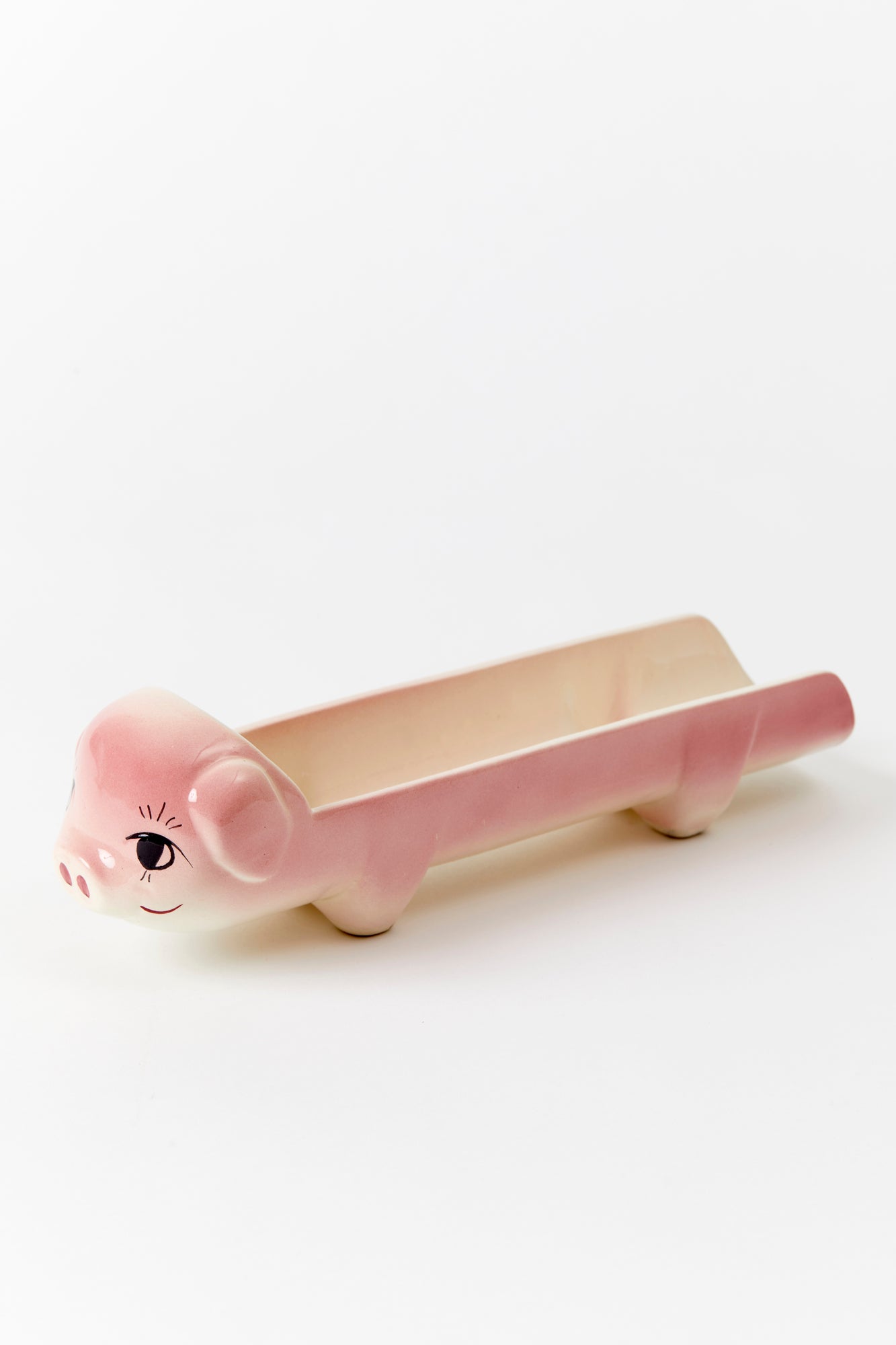 Ceramic pig boat. Vintage.