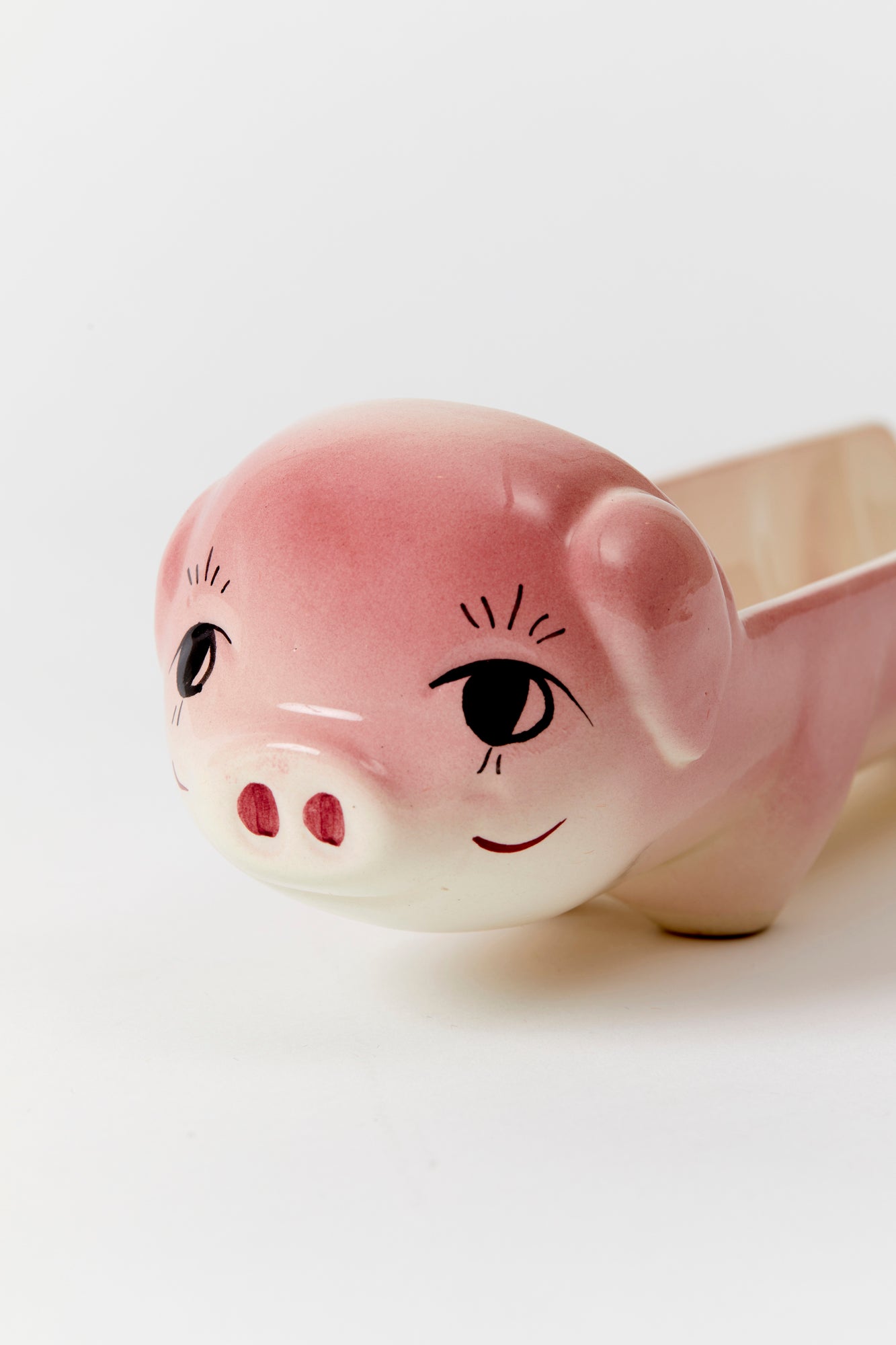 Ceramic pig boat. Vintage.