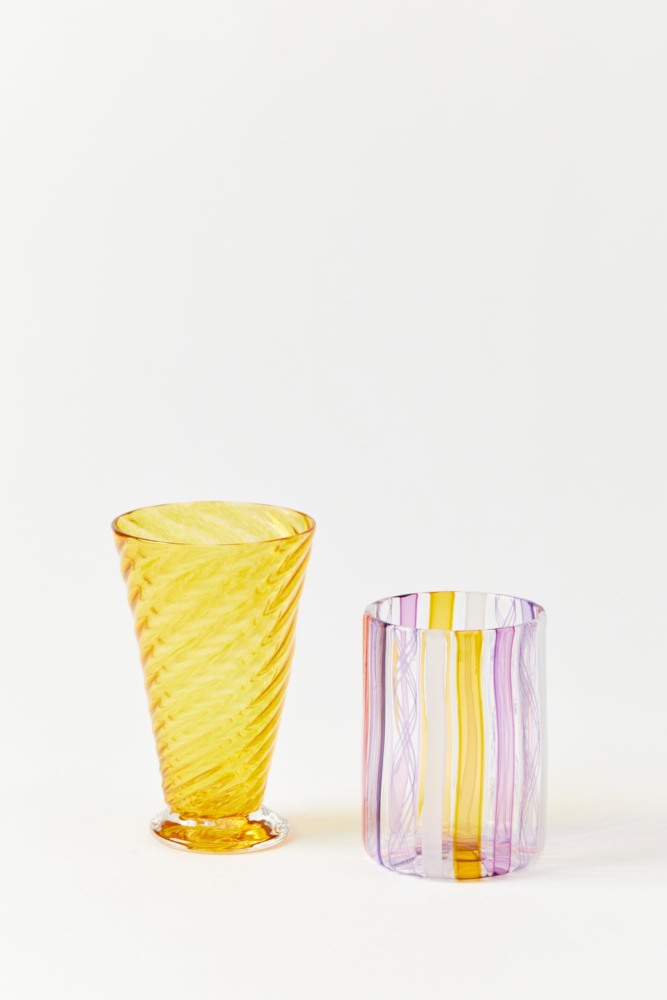 Gold twist goblet by Tracy Glover.