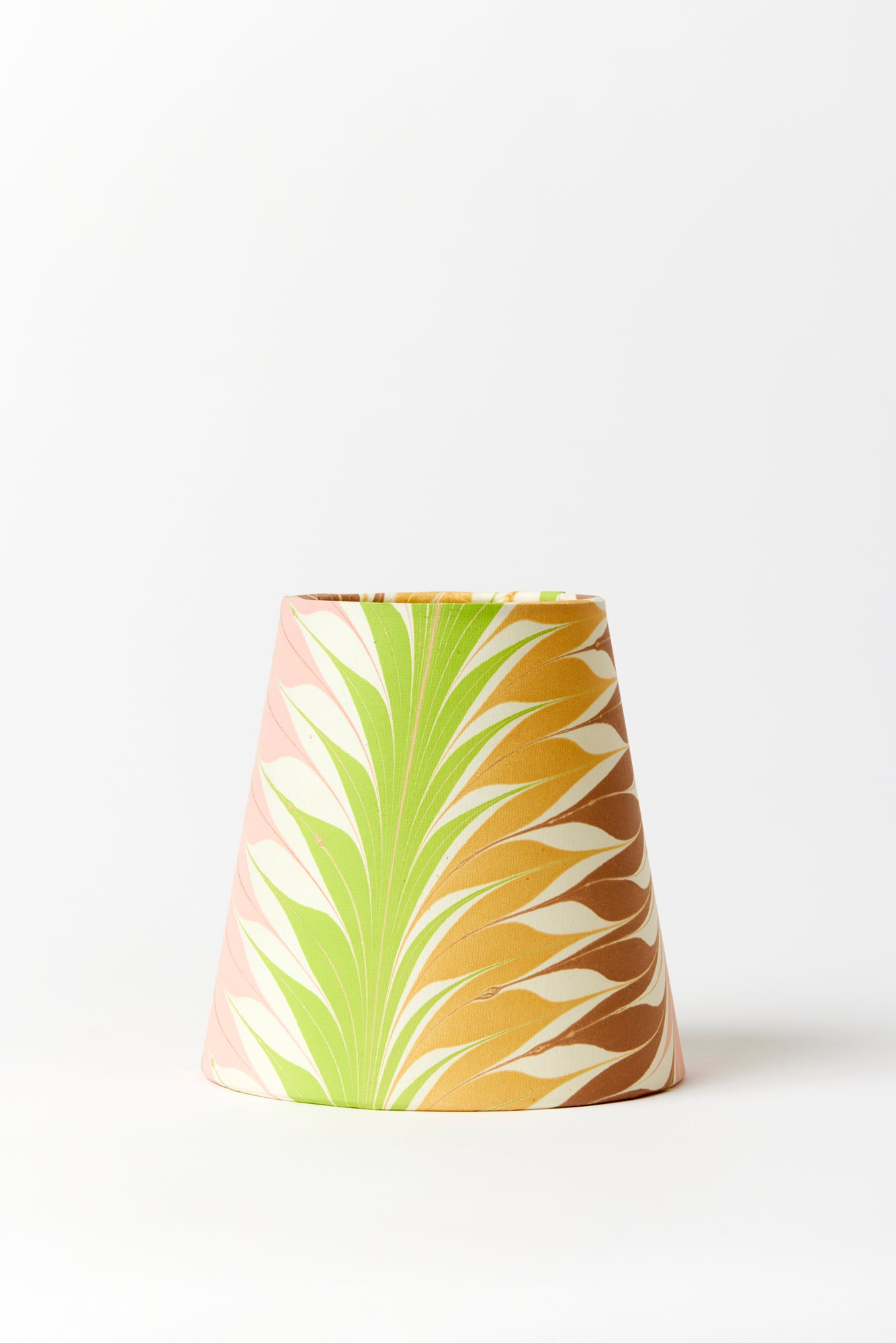 Hand marbled chandelier shades.