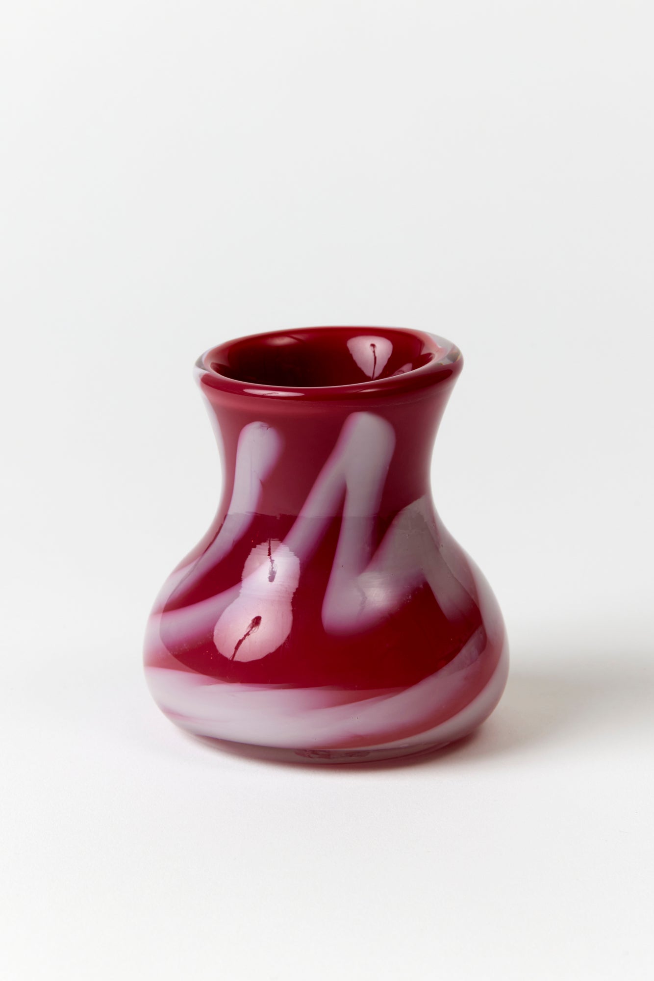 Handblown glass swirled bud vases. Made by Paul Arnhold.