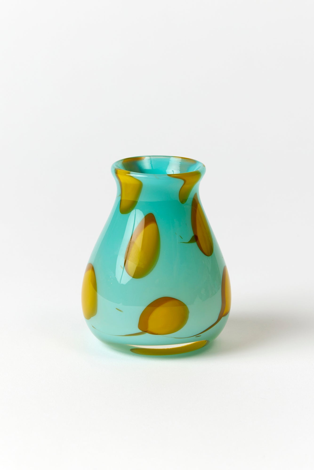 Handblown glass swirled bud vases. Made by Paul Arnhold.