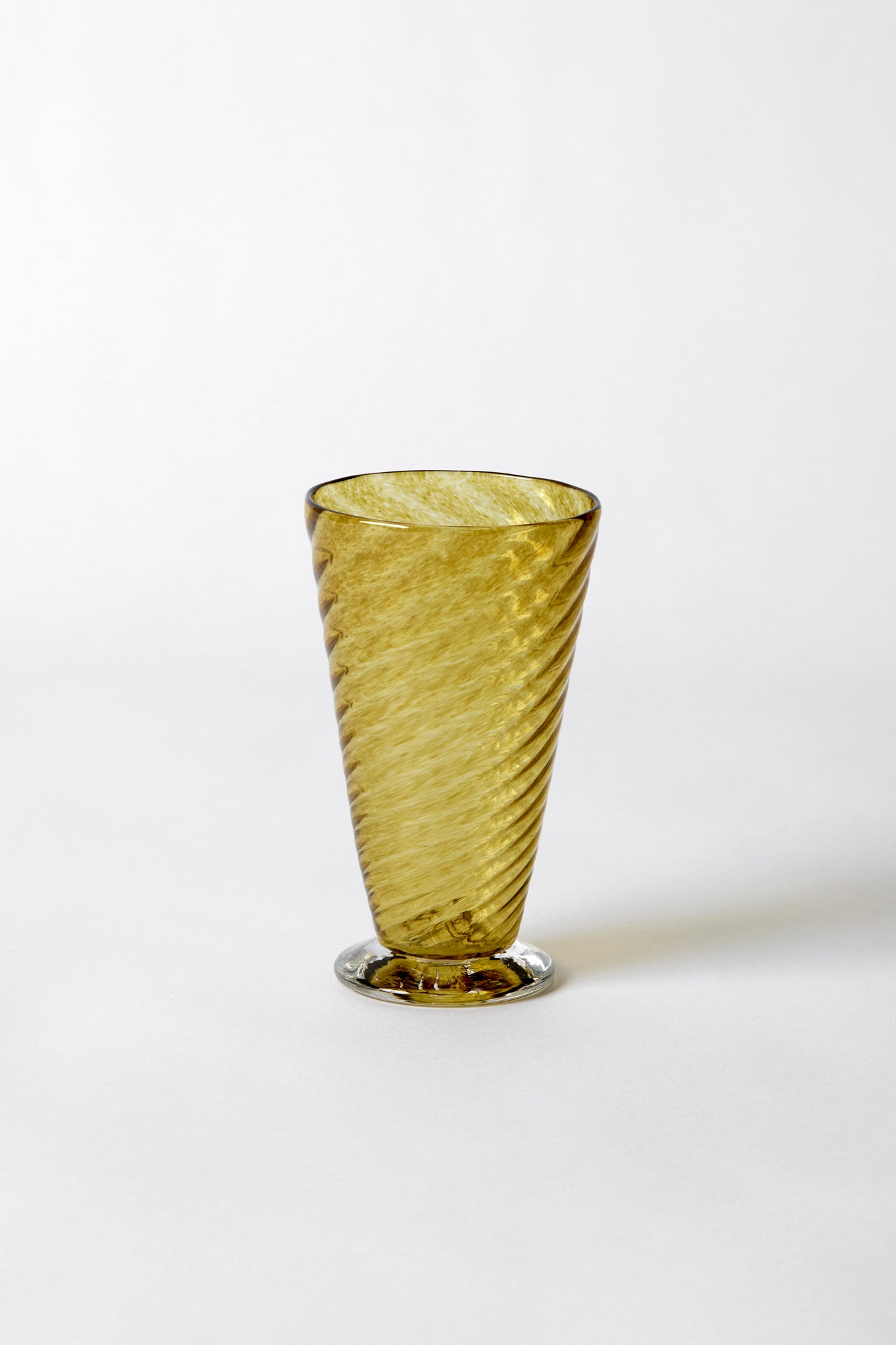 Twisted glass goblets handblown by Tracy Glover.