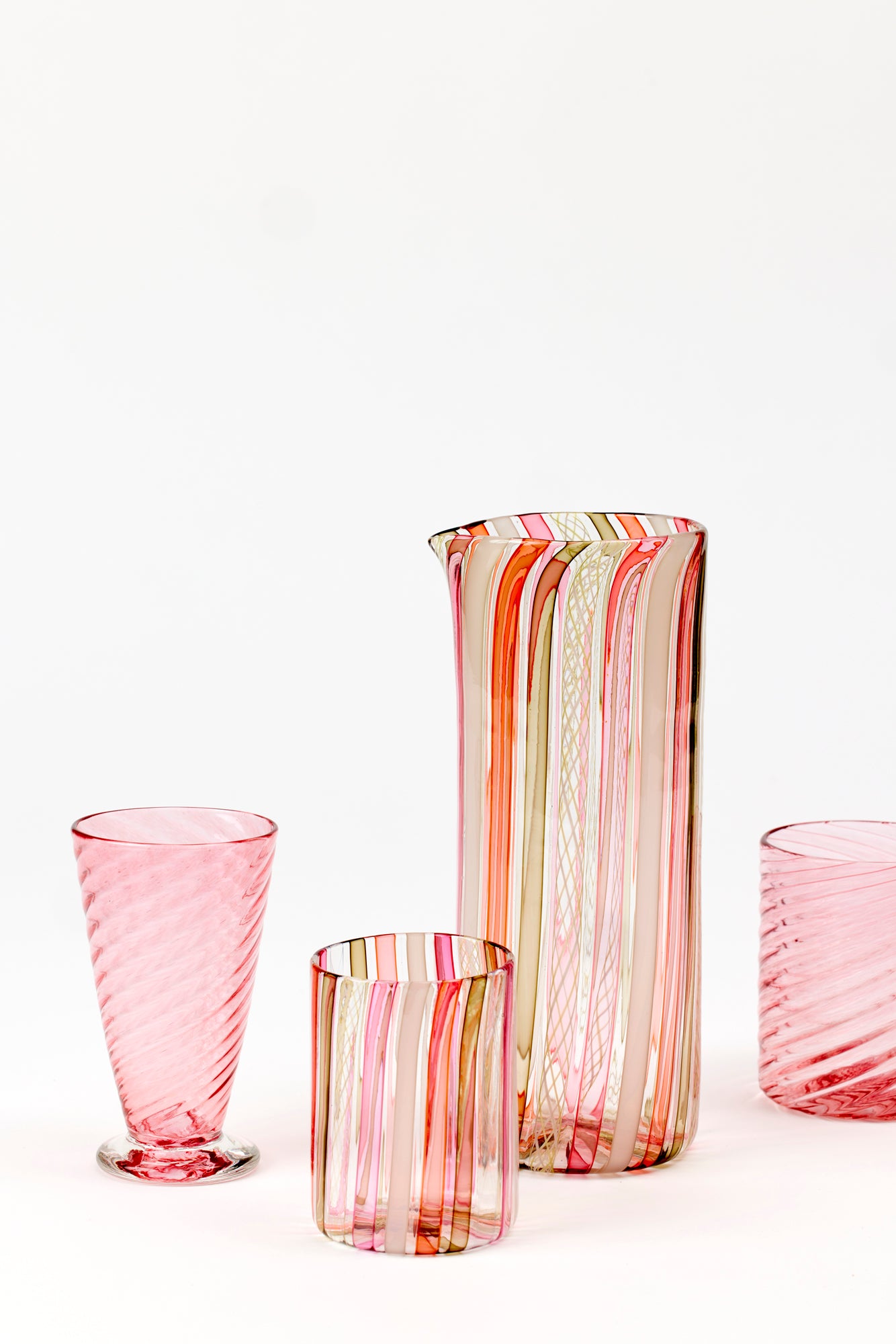 Handblown glass pitcher. Made by Tracy Glover.