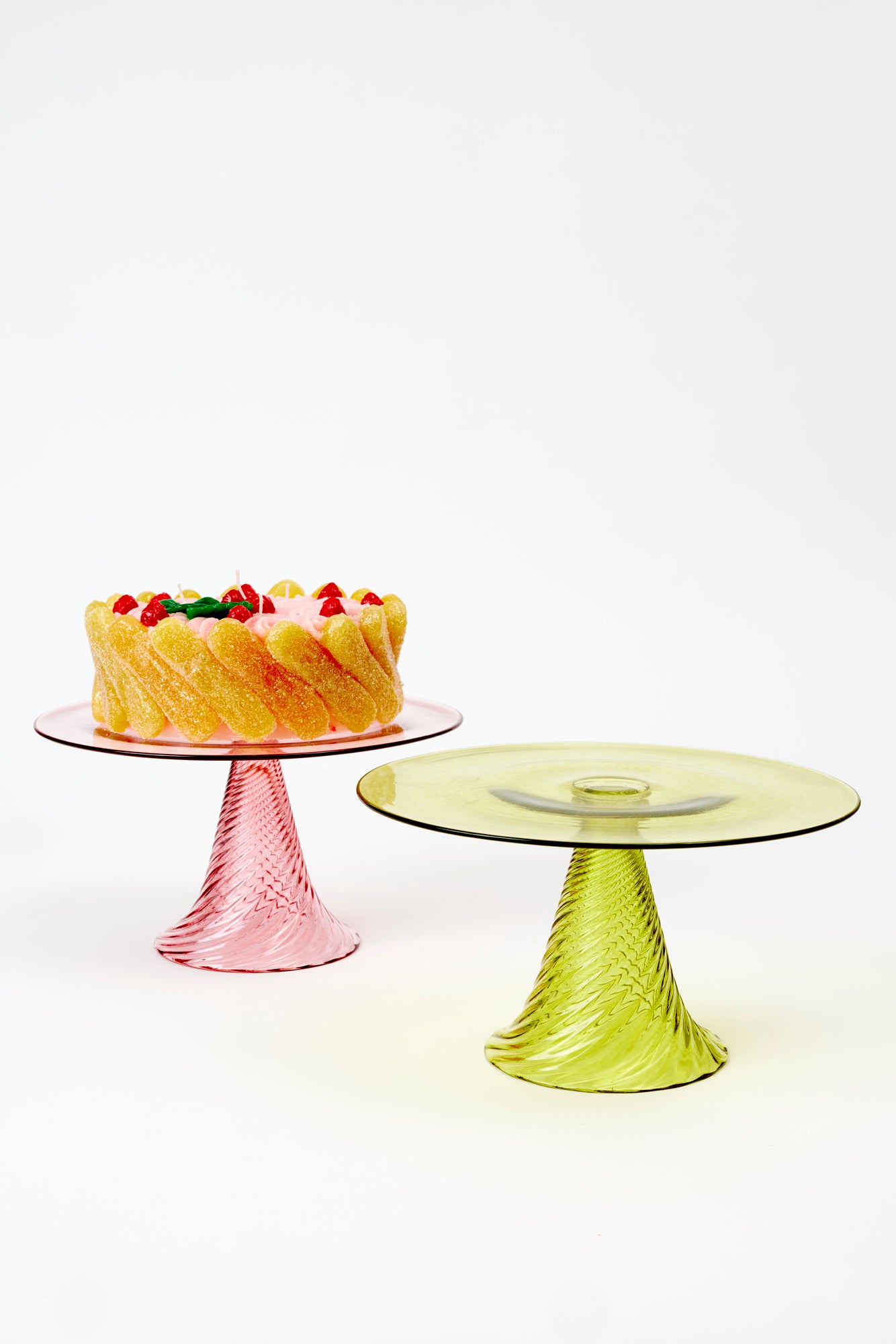 Pink and Chartreuse handblown byTracy Glover in her Rhode Island studio.