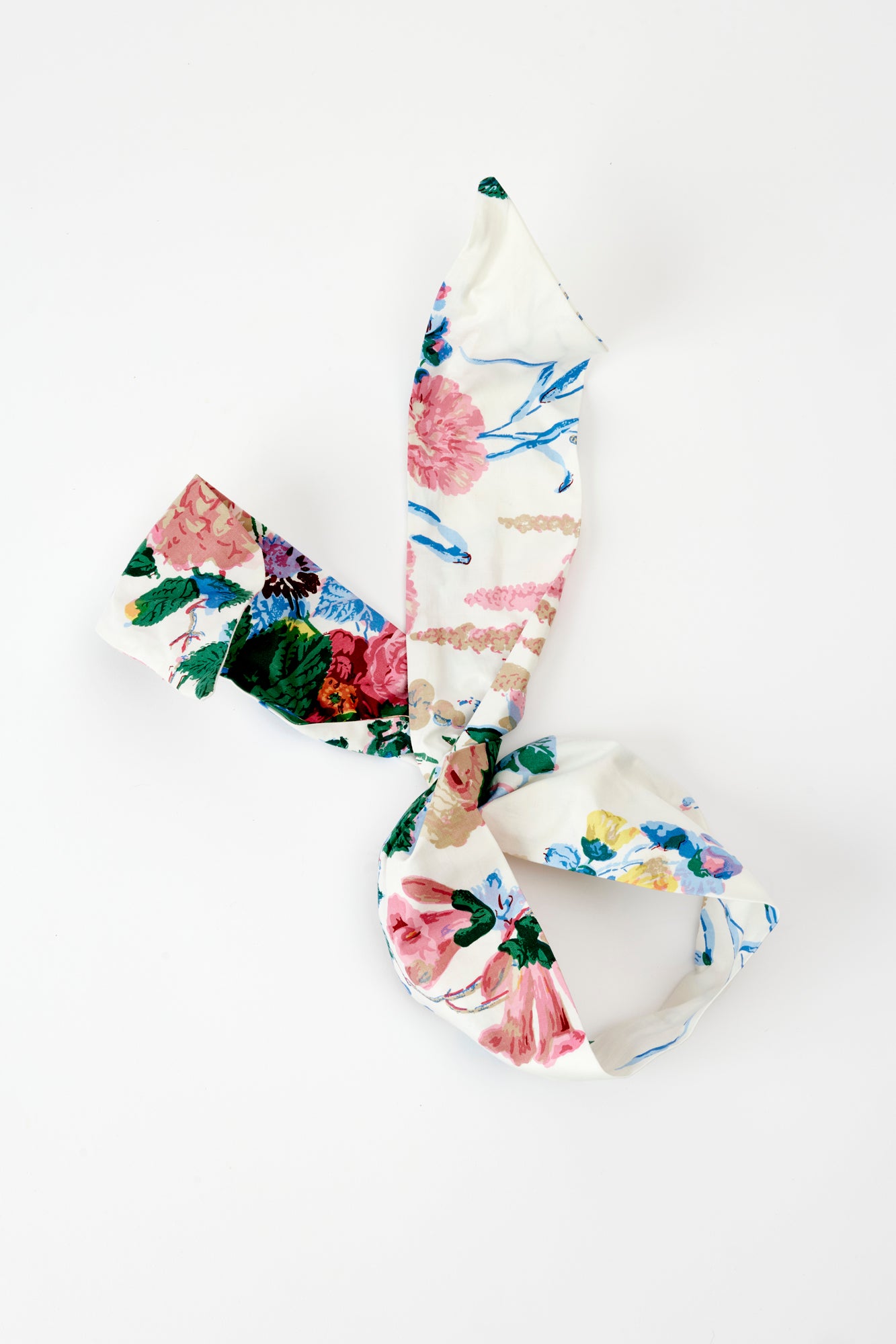 Patterned bunny ear head wrap.