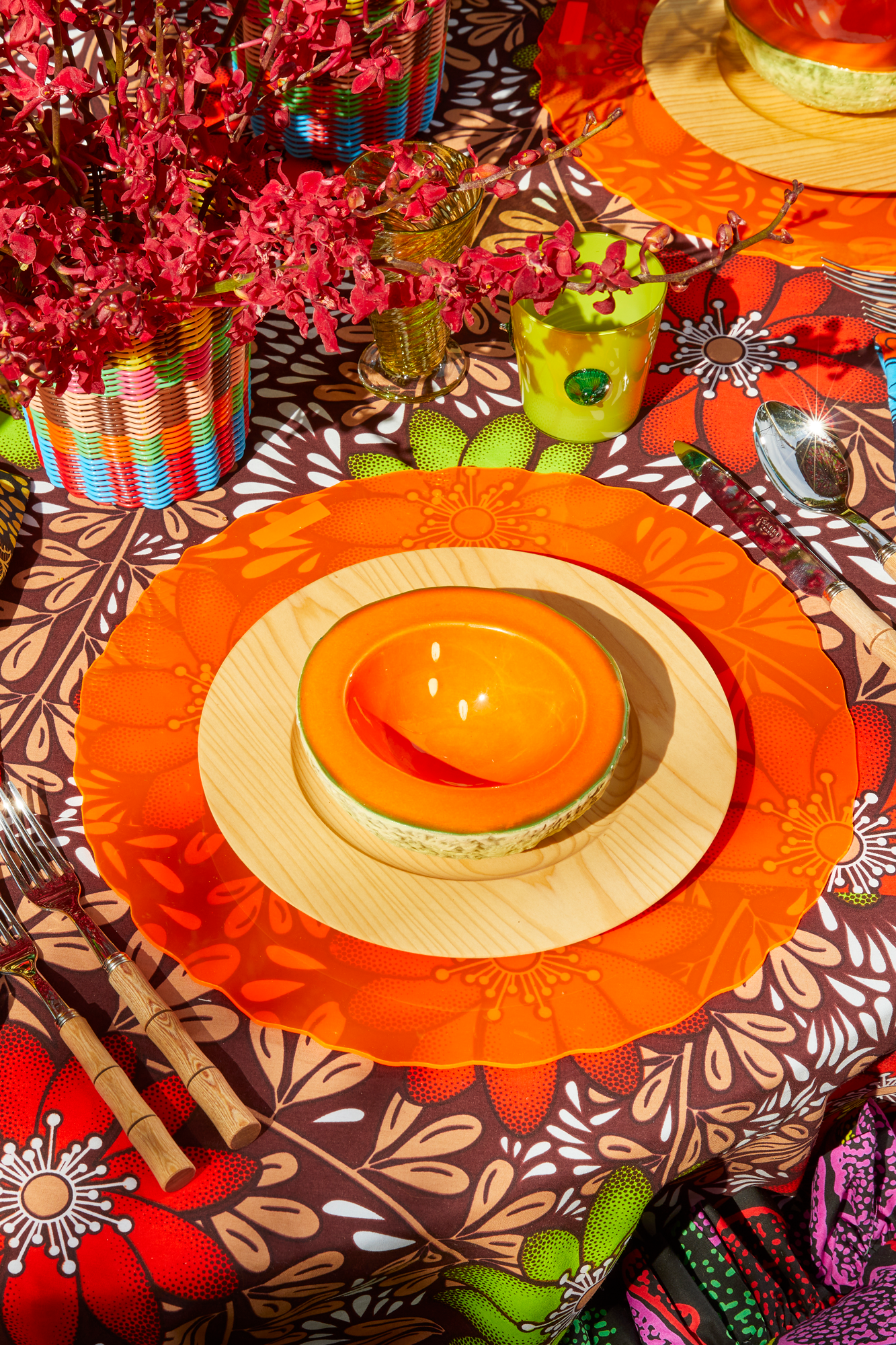 Neon acrylic placemats.