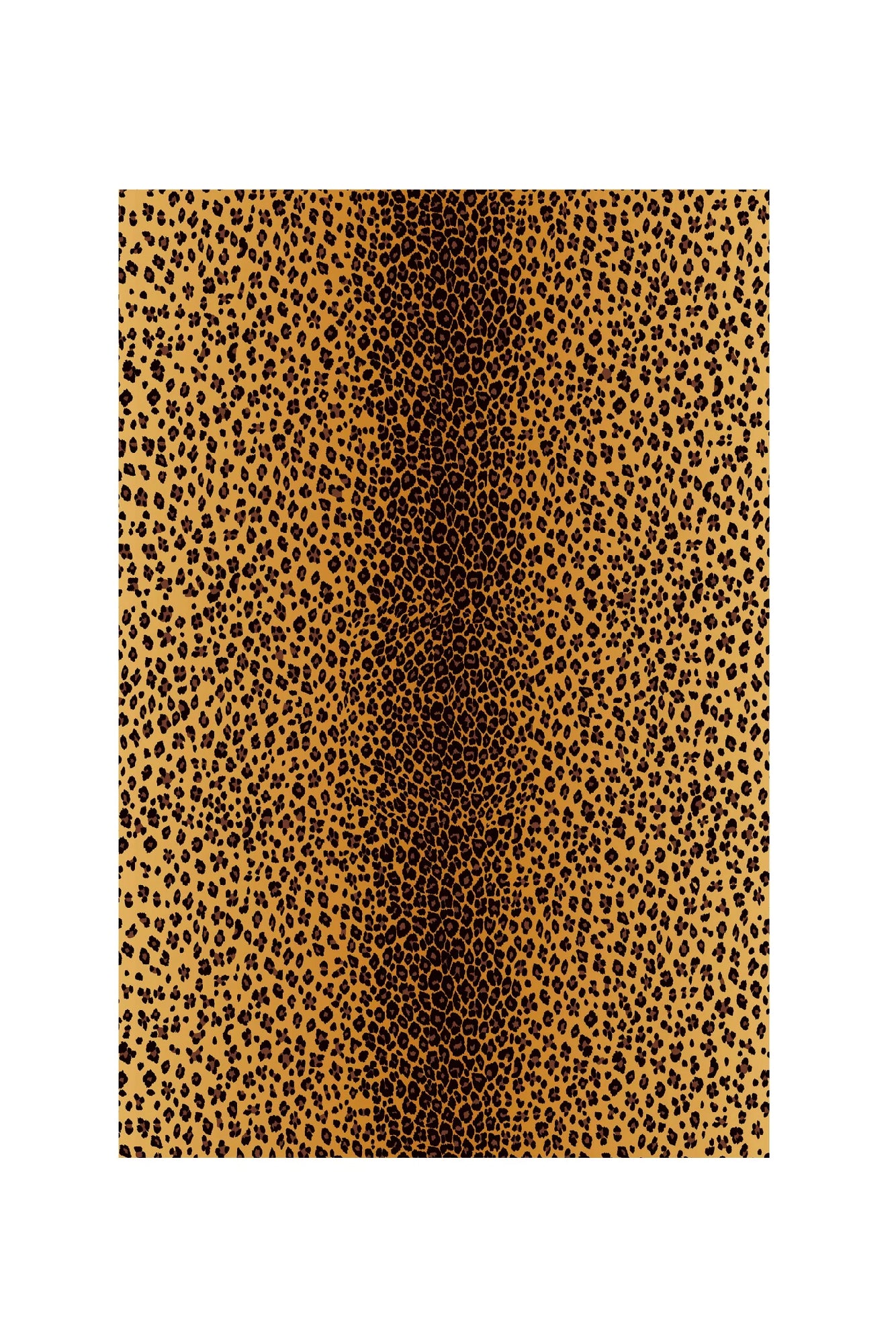Rectangular leopard print tablecloth. 70” wide by 90” long.