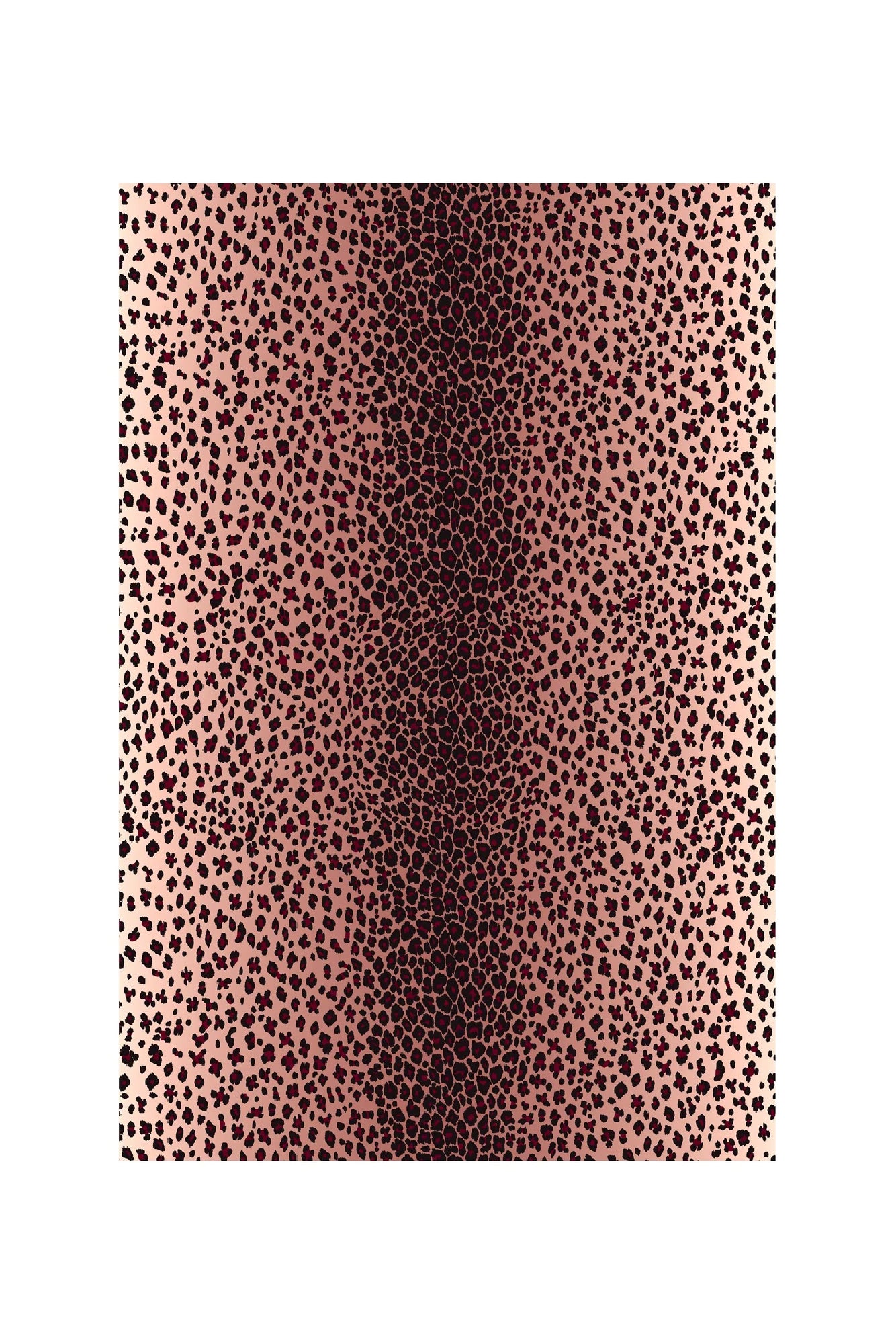 Rectangular leopard print tablecloth. 70” wide by 90” long.