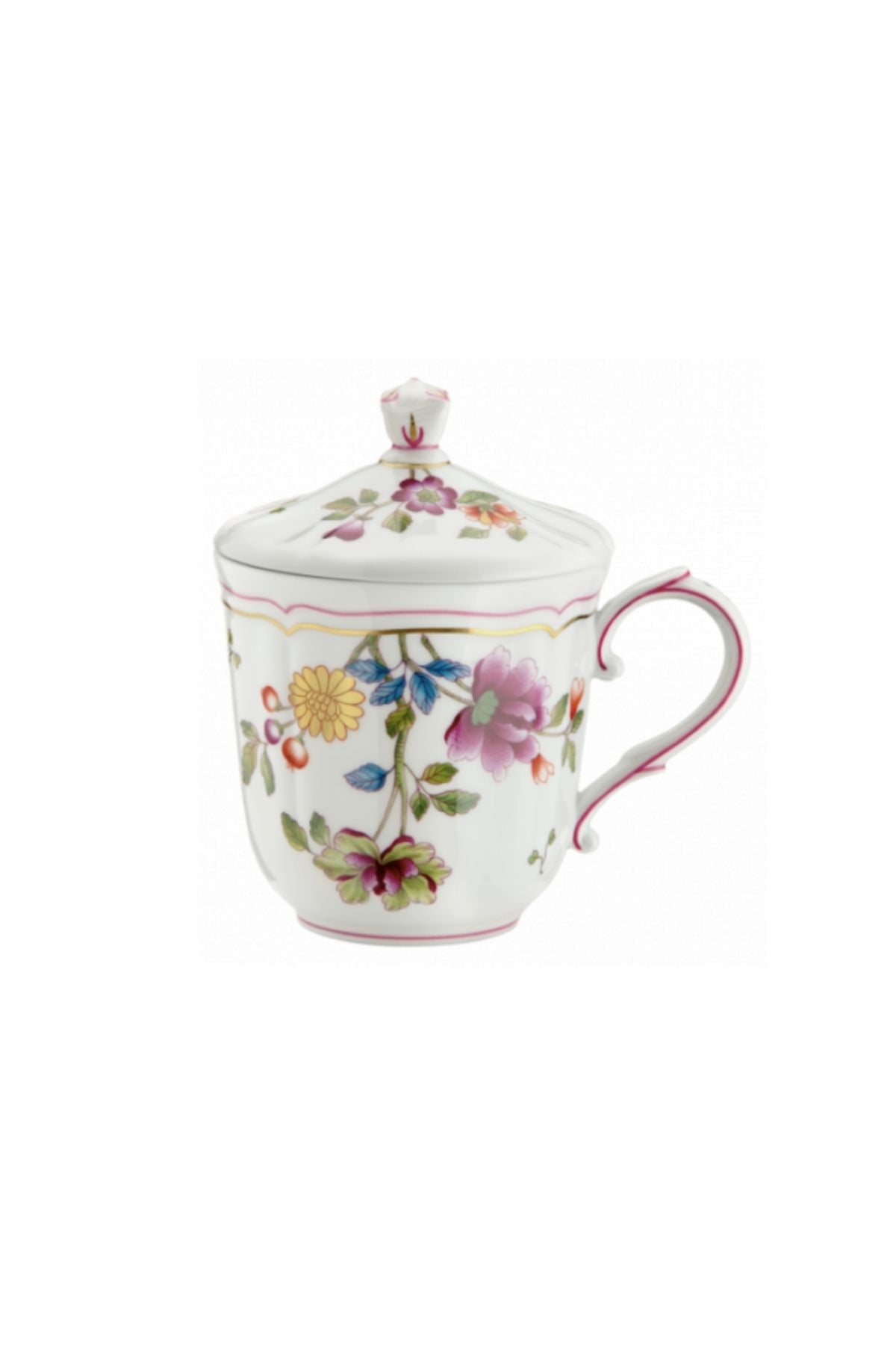 Flatware inspired by flowers in the European 1750 “La Primavera” decoupage with the flowers like Japanese and Chinese Imperial Kimono decorations.