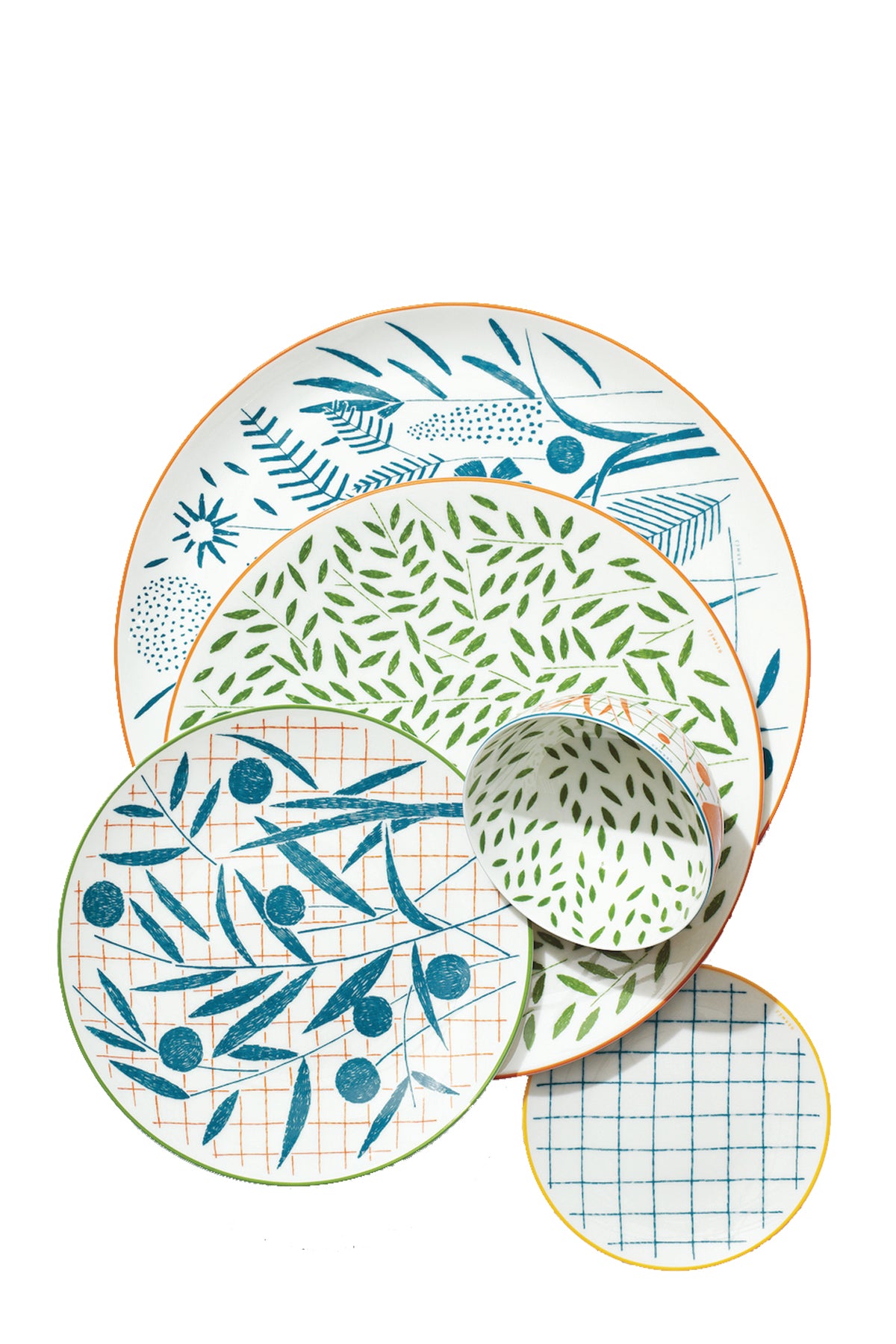 Dinnerware designed by Irish illustrator Nigel Peake, Hermes' "A Walk in the Garden" takes us on a picturesque path through an English garden.