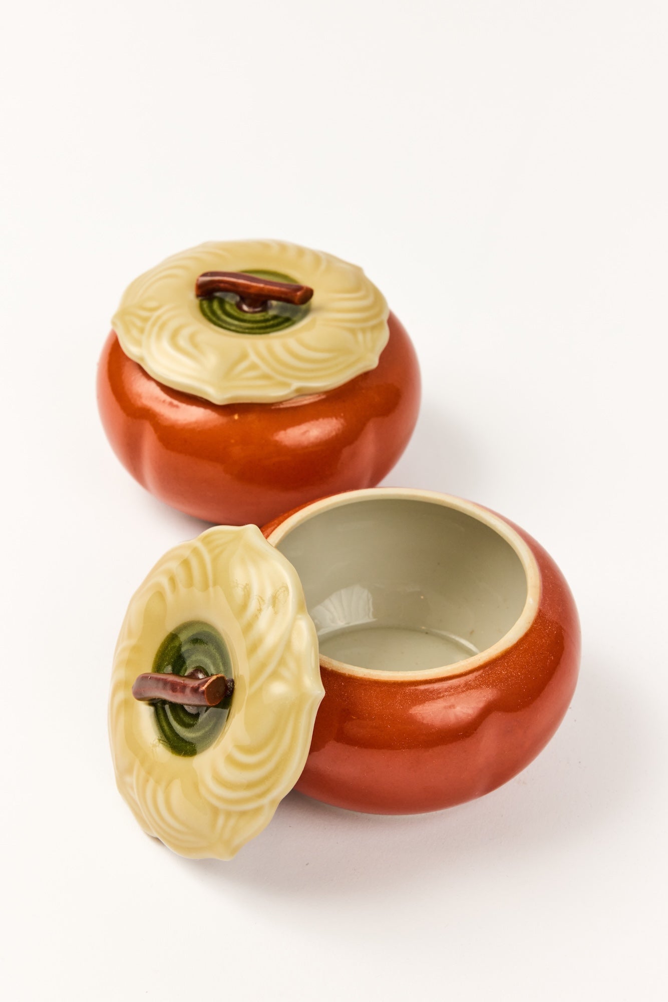 SET OF 2 VINTAGE JAPANESE PERSIMMON POTS DE CREME (Copy)