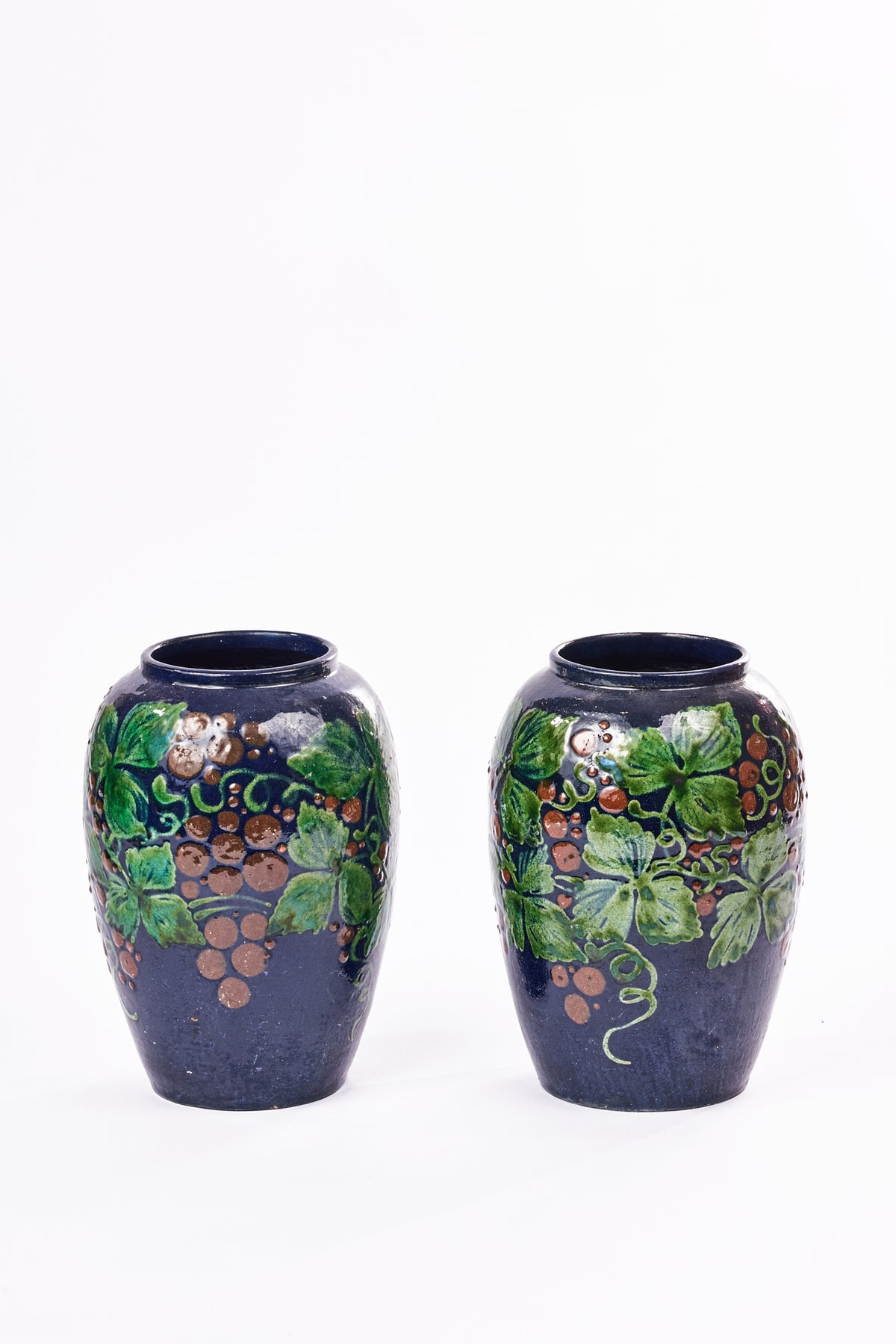 SET OF 2 VINTAGE CERAMIC ALSATIAN VASES
