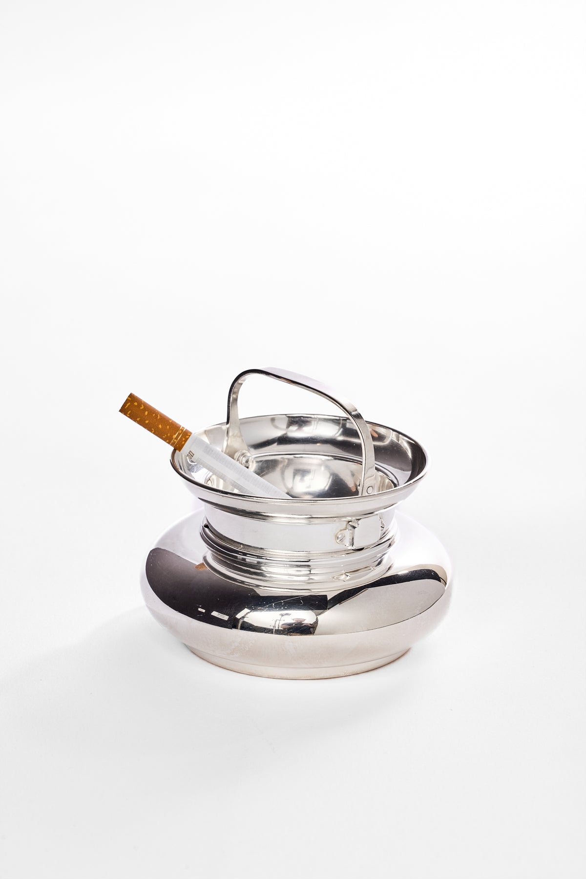 VINTAGE SILVER MECHANICAL ASHTRAY