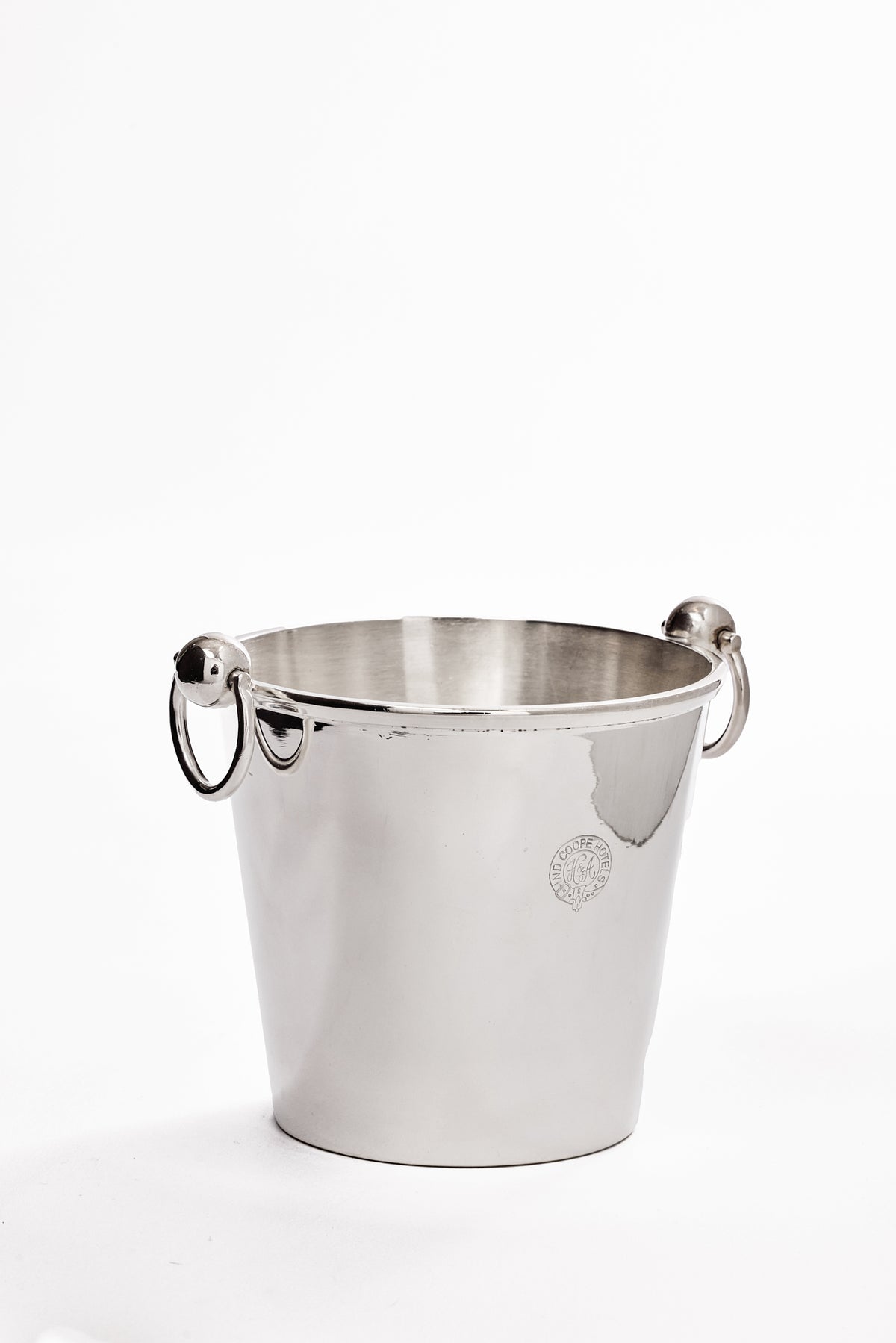 VINTAGE SILVER ICE PAIL WITH RING HANDLES