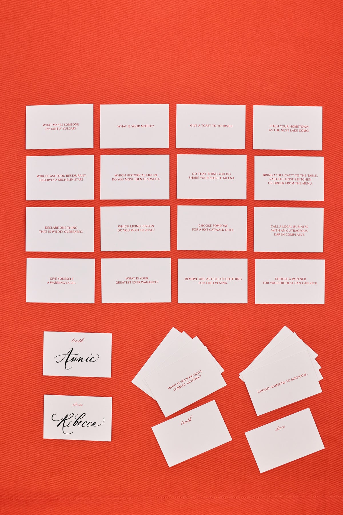 SET OF 24 TRUTH OR DARE PLACE CARDS