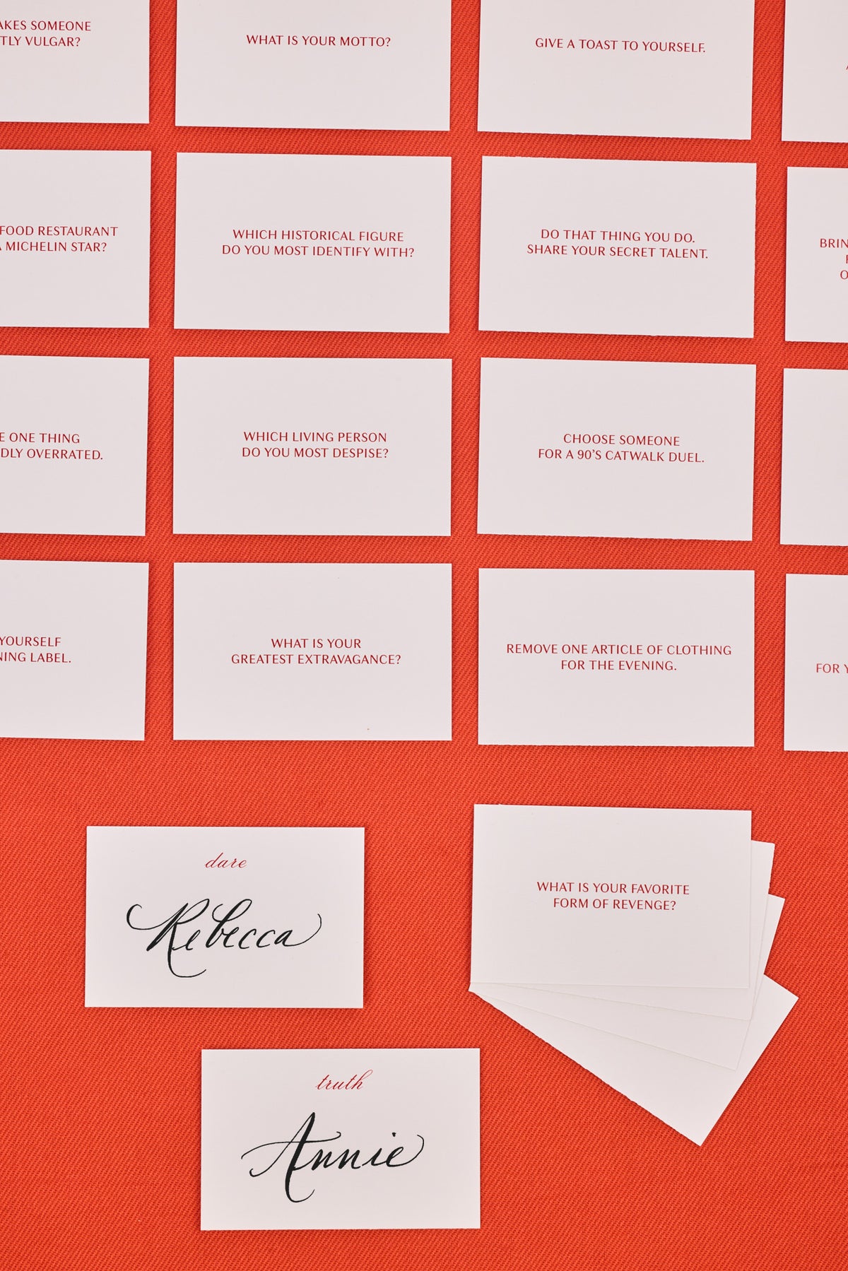 SET OF 24 TRUTH OR DARE PLACE CARDS