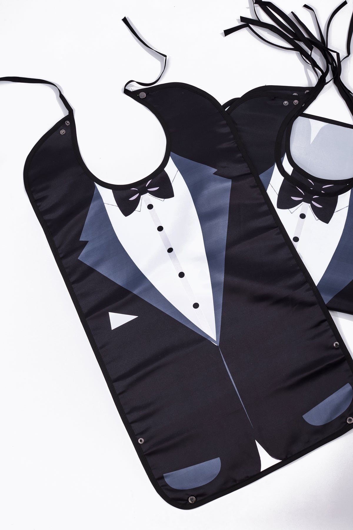 SET OF 6 TUXEDO BIBS
