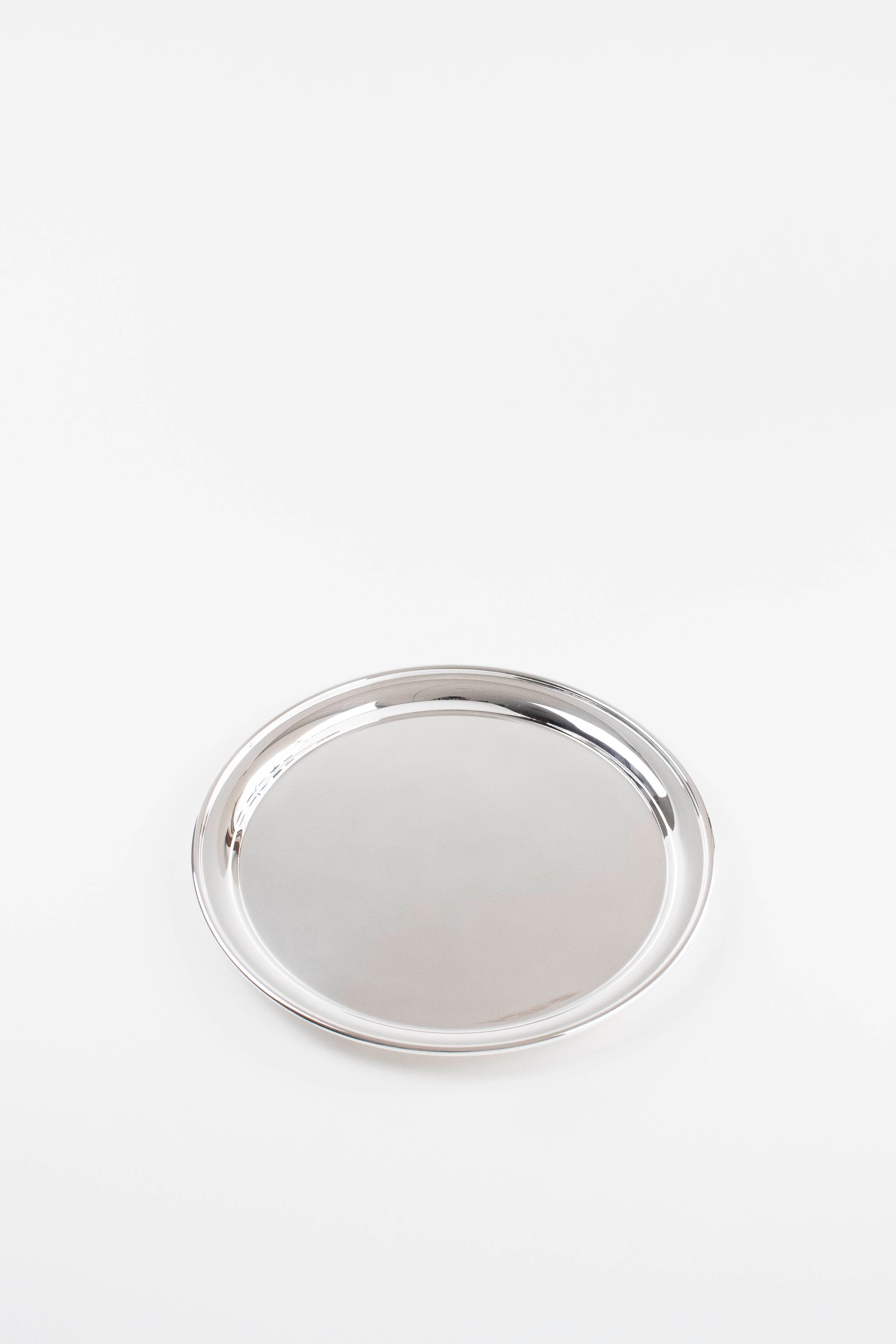 VINTAGE ROUND ENGLISH SILVER TRAY