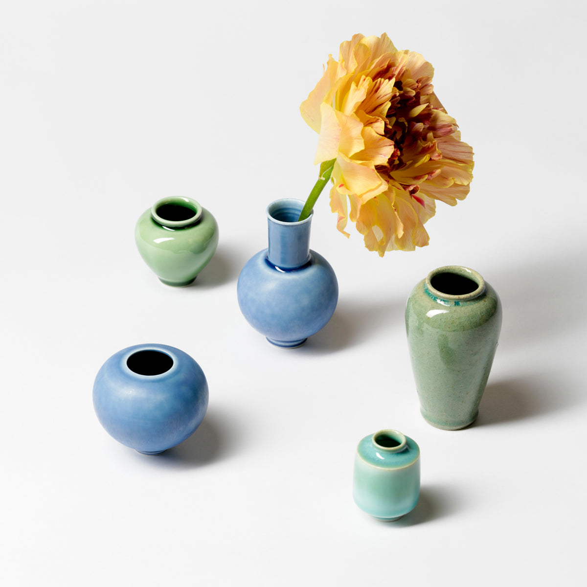SET OF 5 MINIATURE VASES