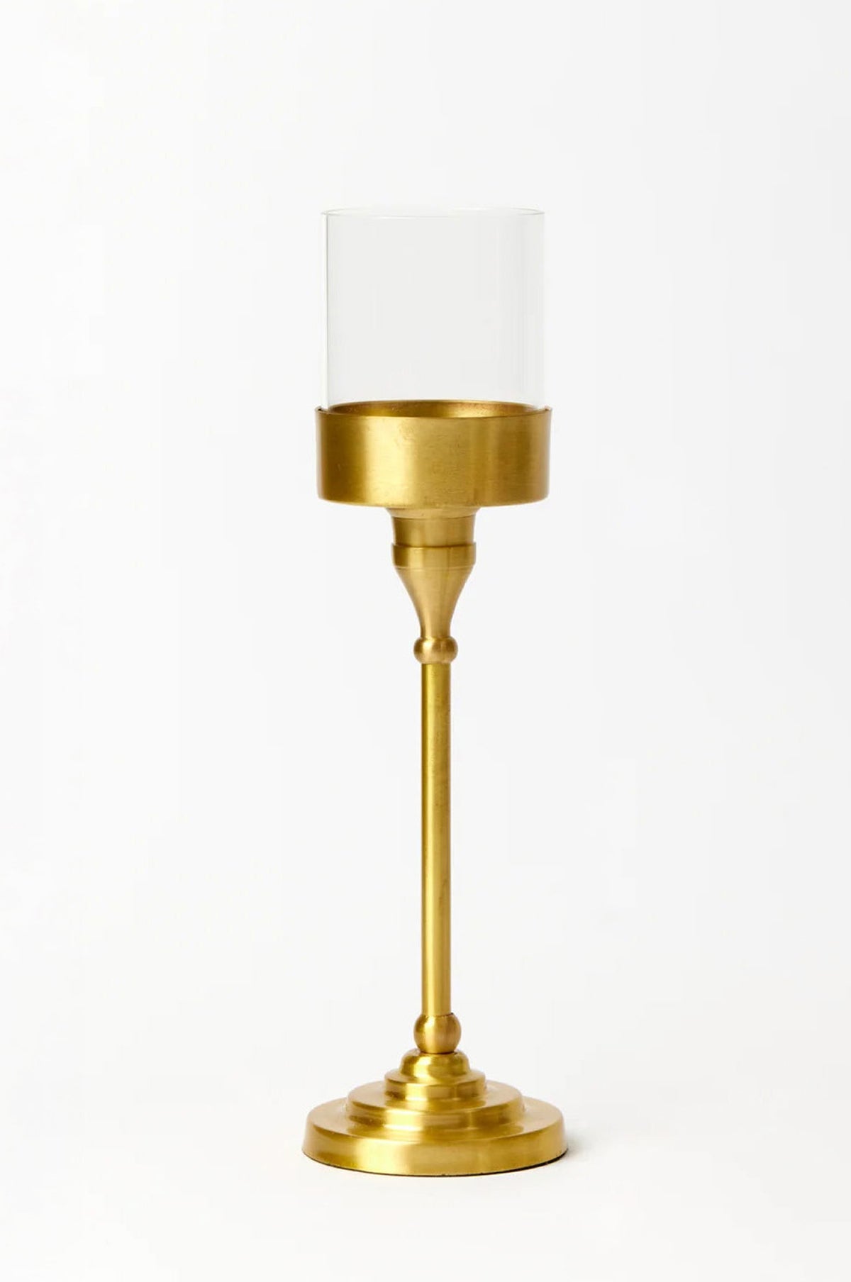 Brass lamp base with a brushed finish. 