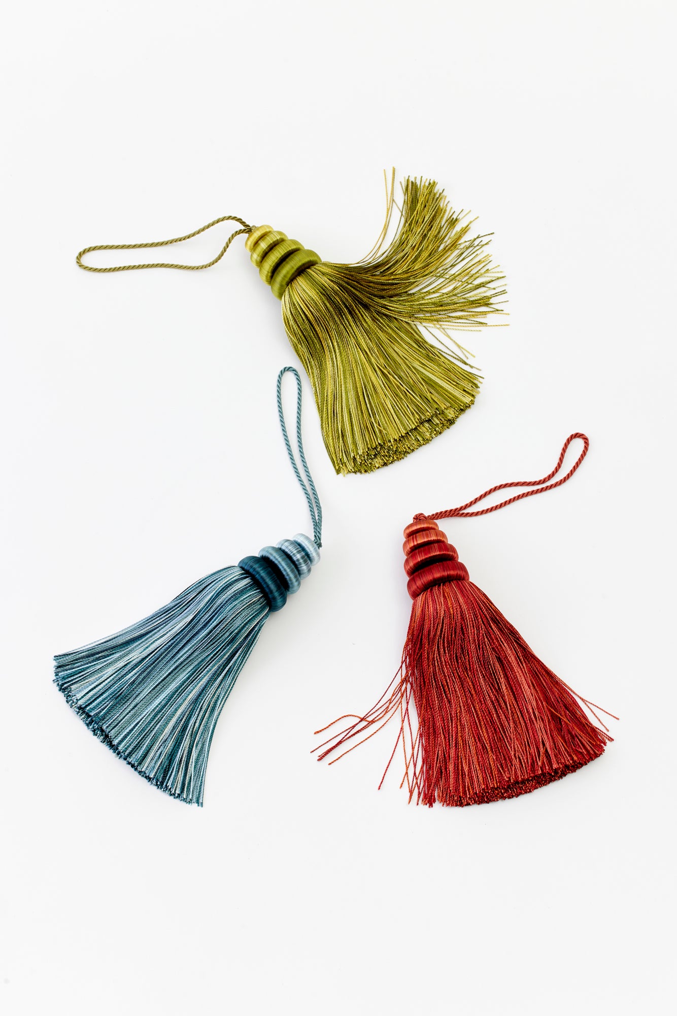 Tassels for keys, lamps, or knobs.