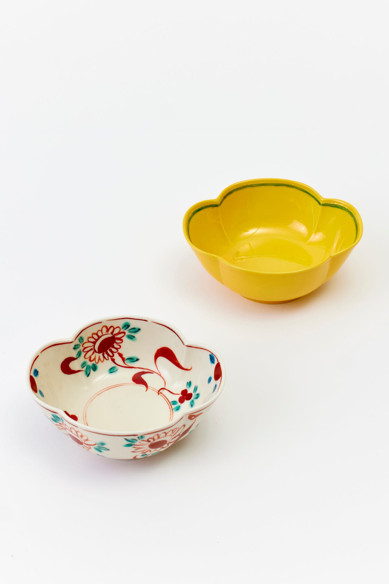 Ceramic Japanese berry bowls in yellow.