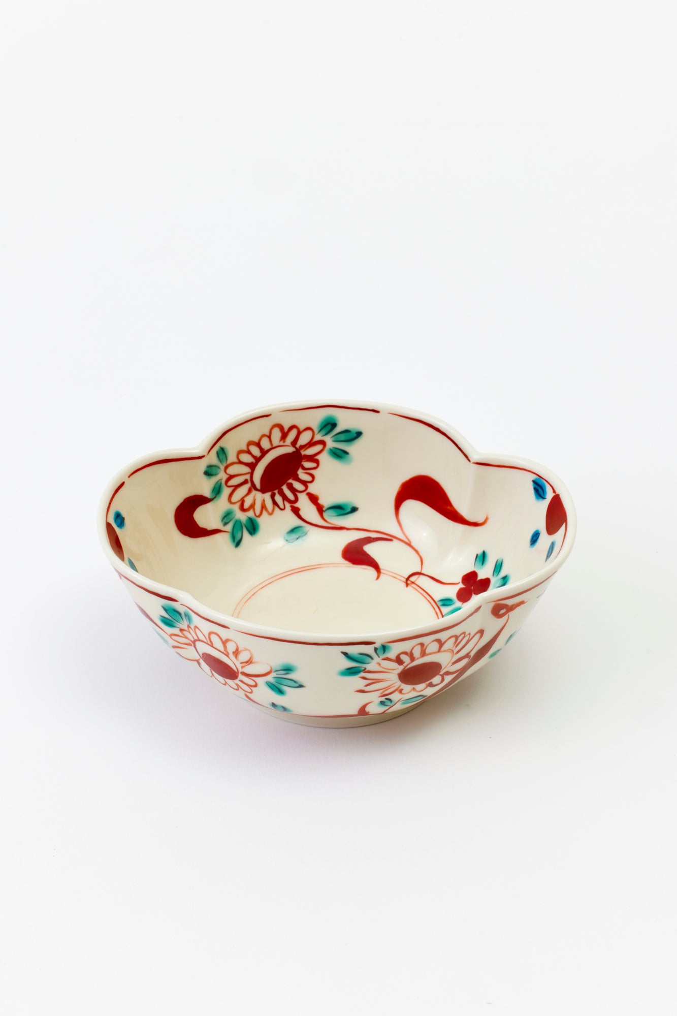 JAPANESE CERAMIC FLORAL BERRY DISH