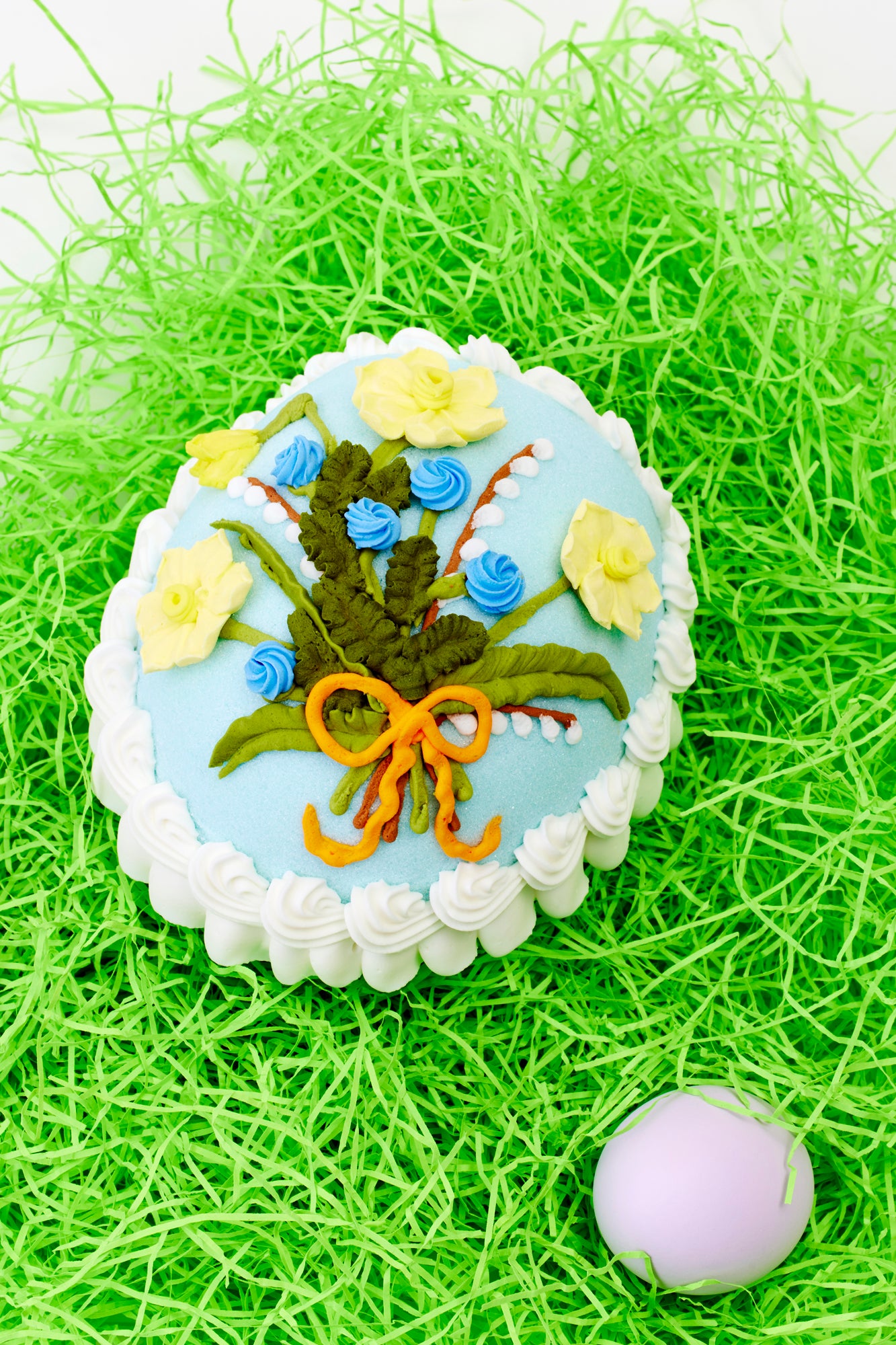 Sugar egg with frog inside.