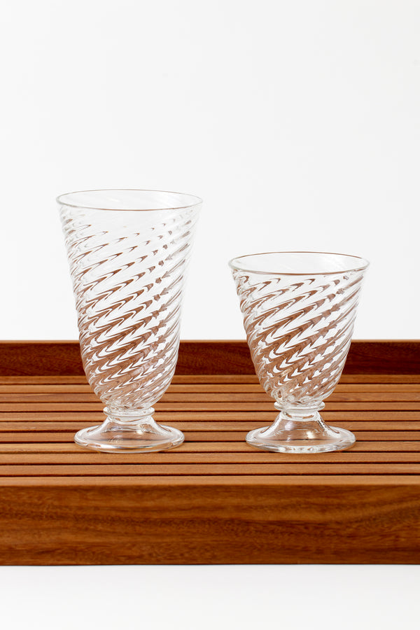 CLEAR TWIST TALL FOOTED GOBLET