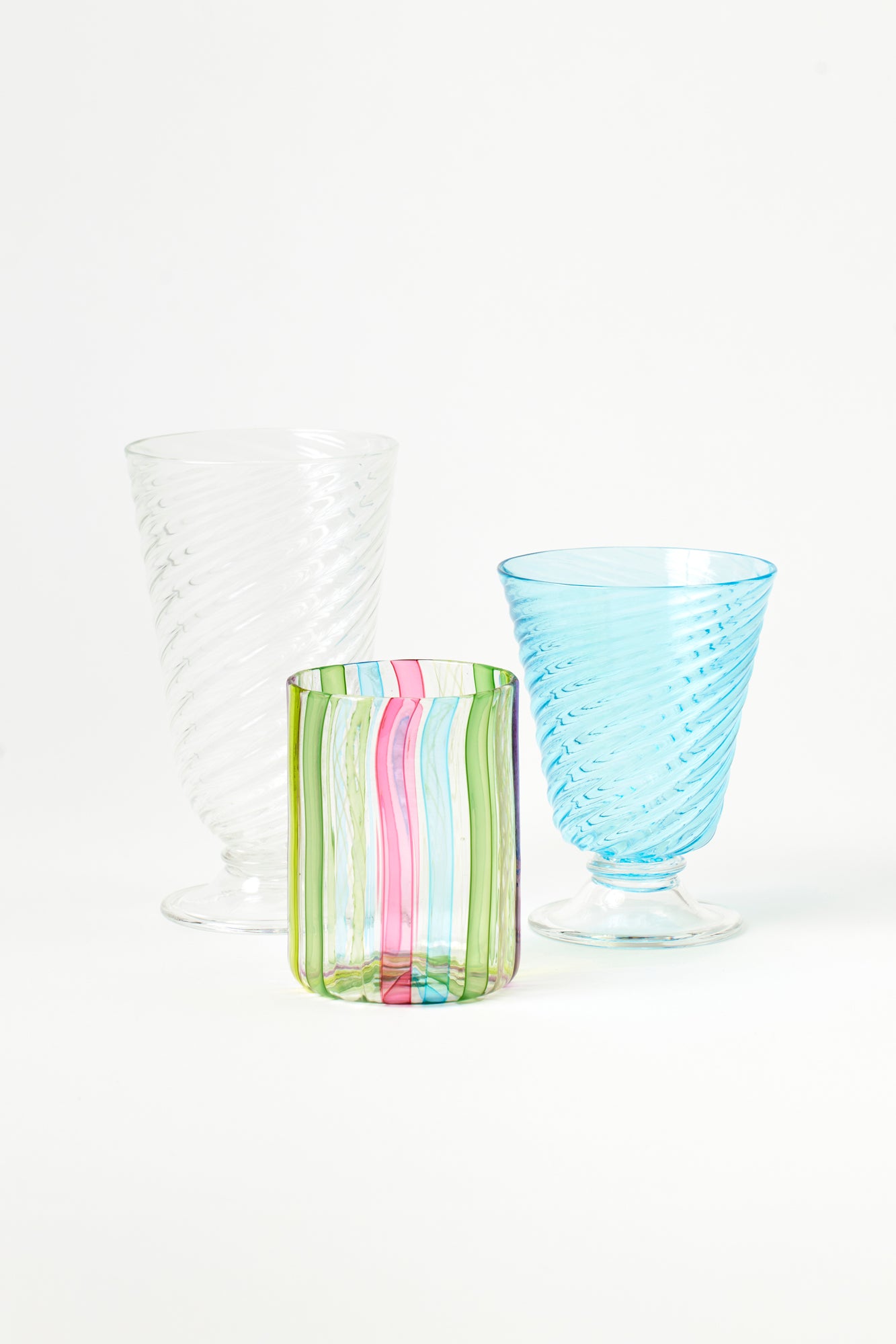 Aqua twist goblet.