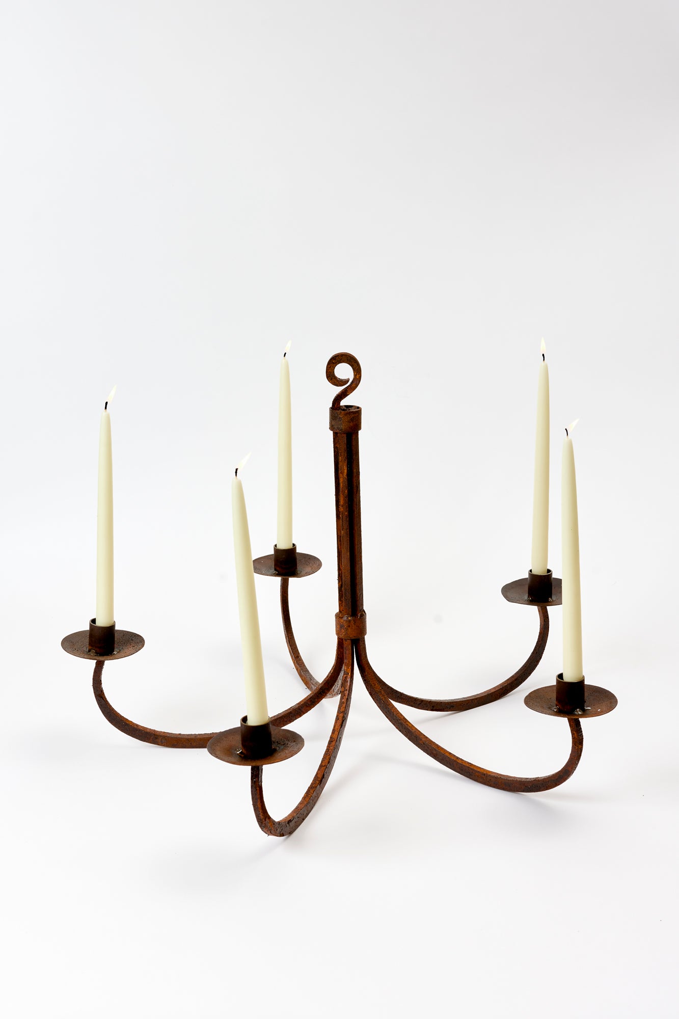 Hanging iron candlebra.