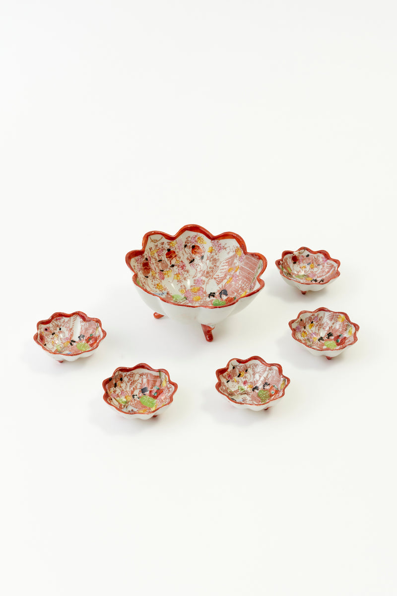 SET OF 6 VINTAGE GEISHA NUT SERVICE