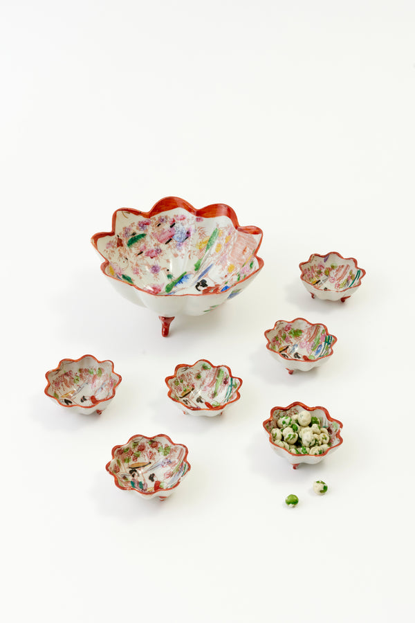 SET OF 7 VINTAGE GEISHA NUT SERVICE