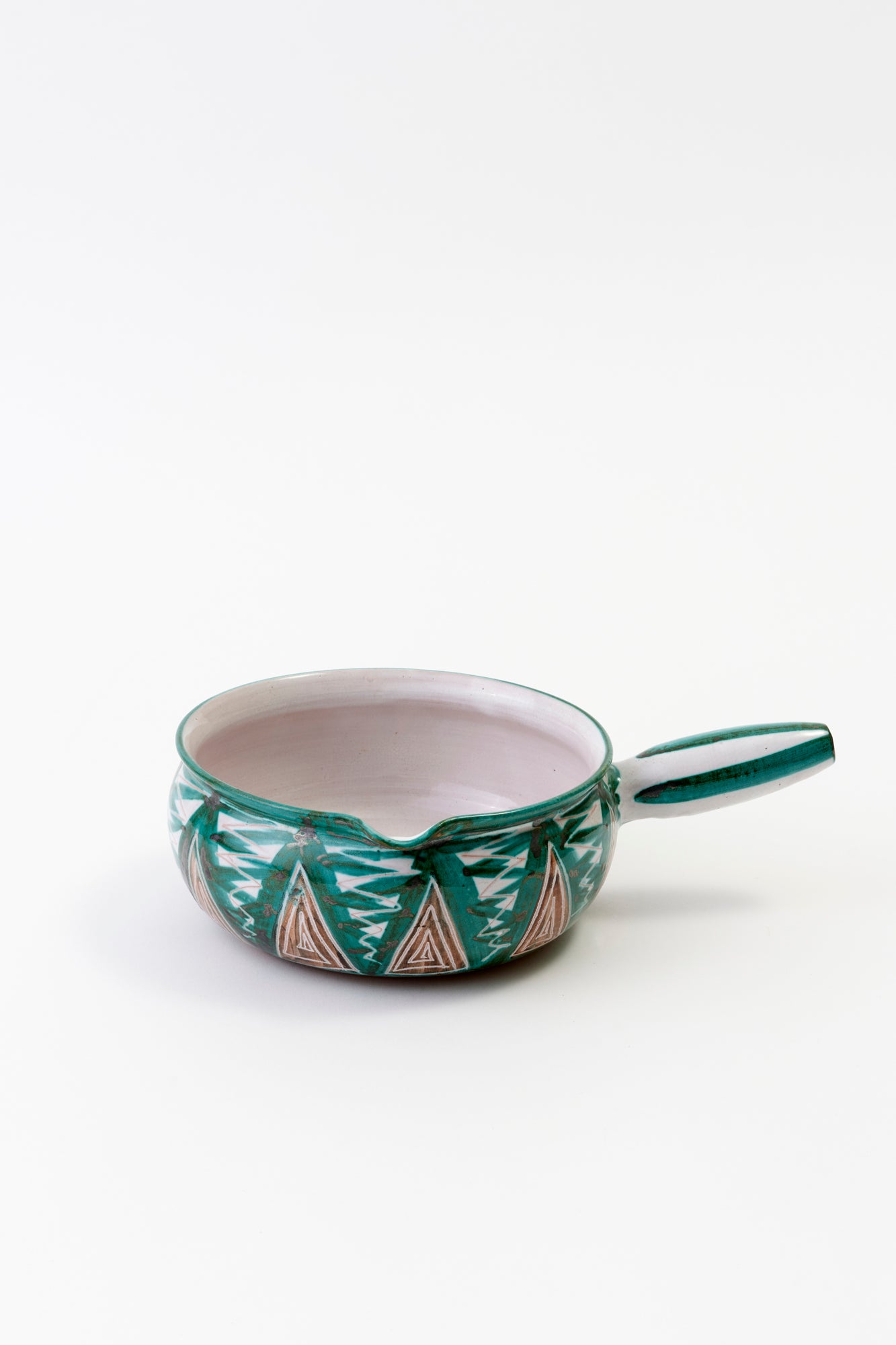 Original Robert Picault ceramics Pour bowl handcrafted in Vallauris, France in the early 1950s using copper and iron oxide to create a one of a kind glaze.