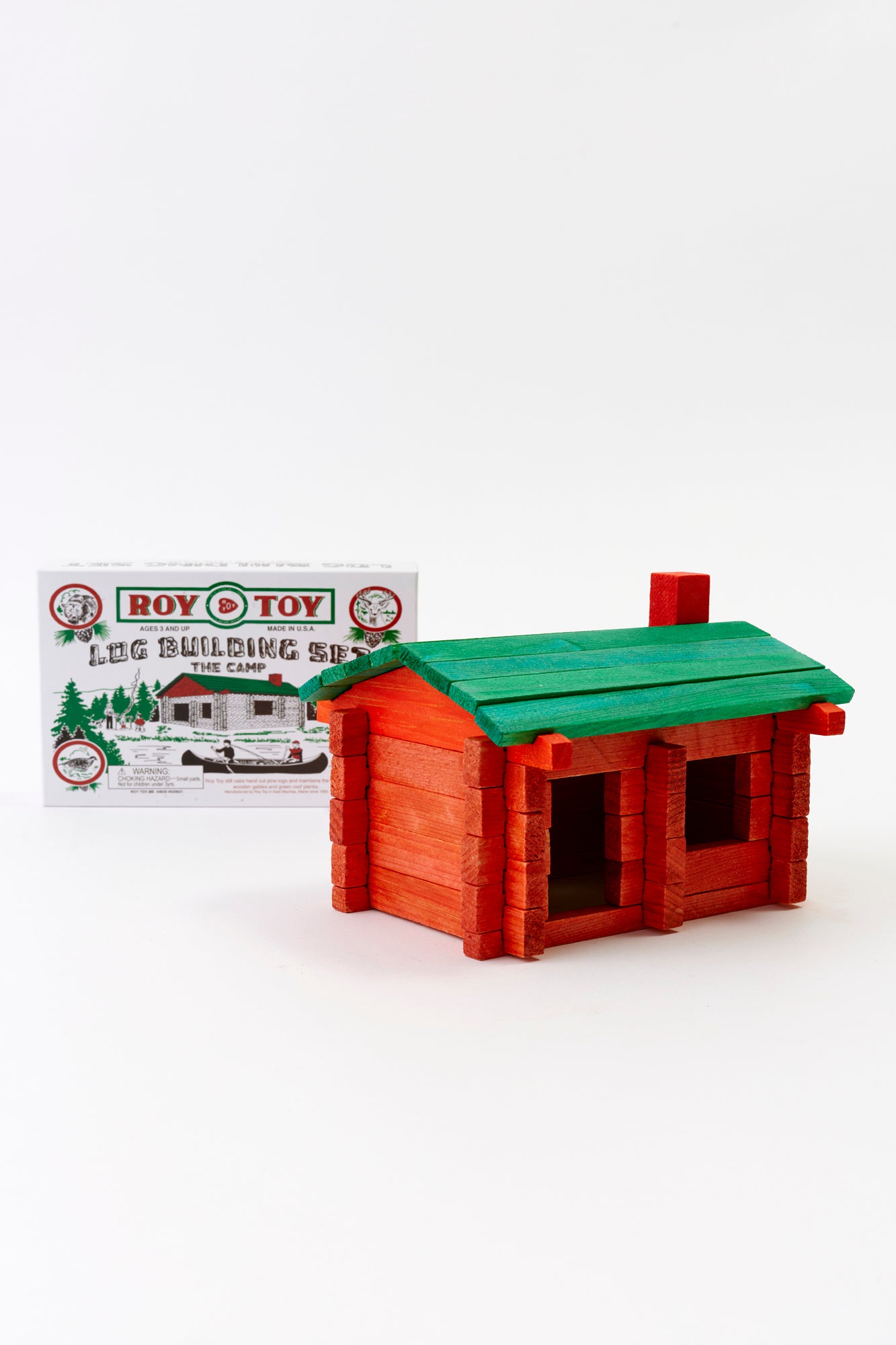 Miniature log building set.