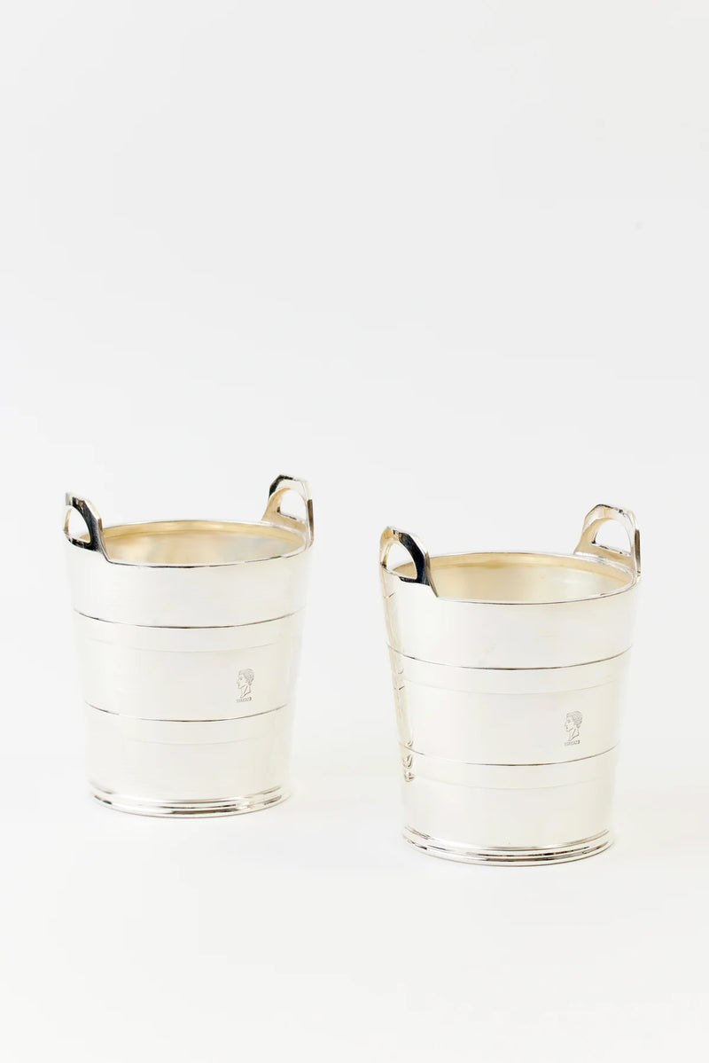 PAIR OF VINTAGE SILVER ICE PAILS