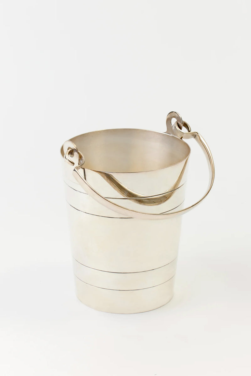 VINTAGE SILVER ICE PAIL WITH HANDLES