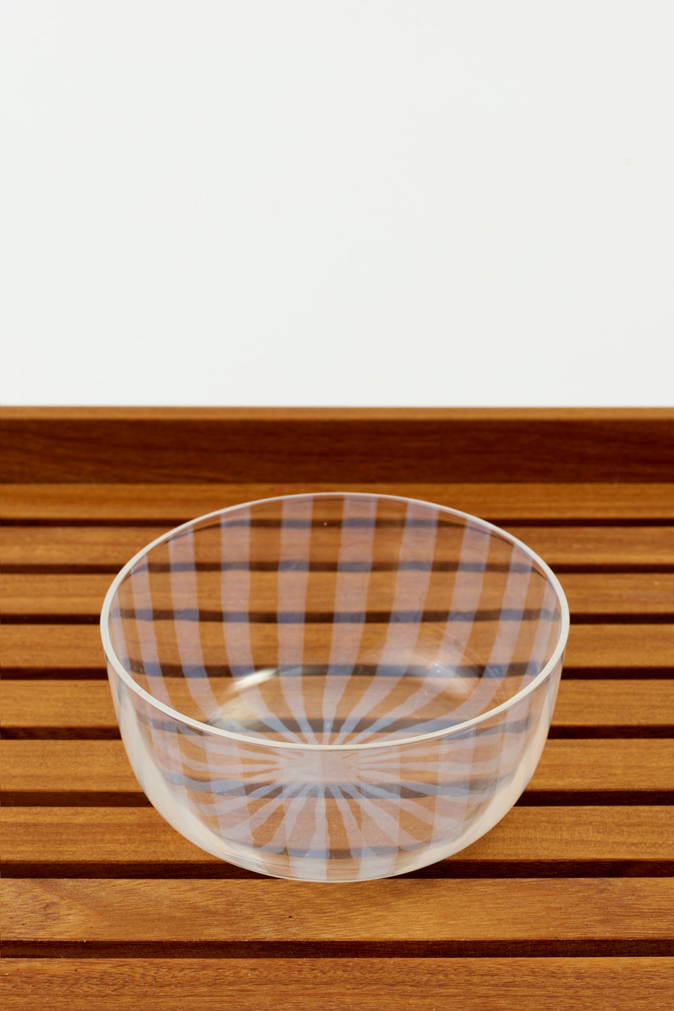 Striped glass berry bowl.